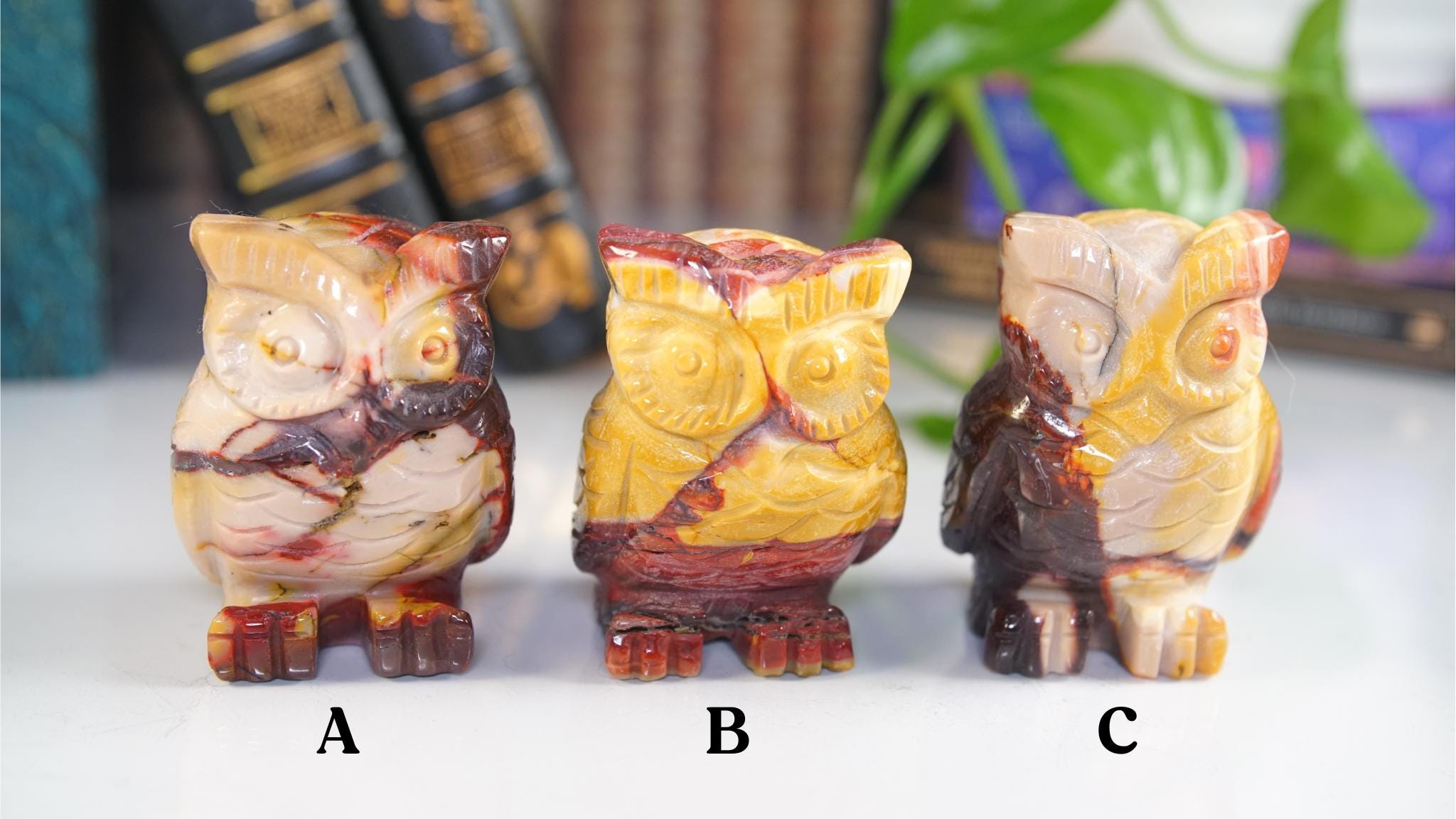 Gorgeous Colorful Mookaite 3" Owl Carvings Jasper