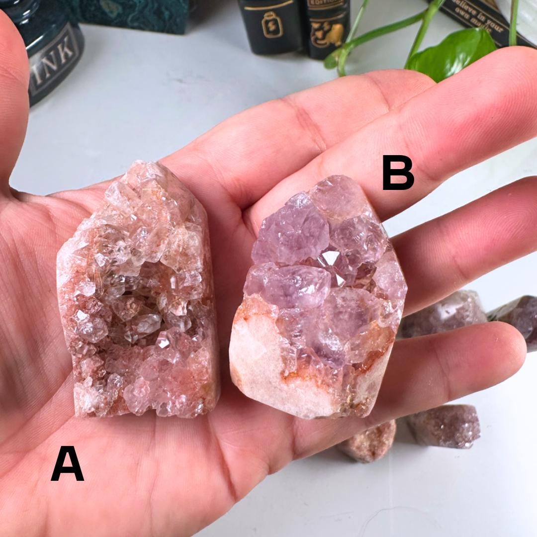 Druzy Pink Amethyst Jasper Agate Crystal Tower | US Seller | Chakra Healing, Reiki Healing Altar Calm Trust Grace