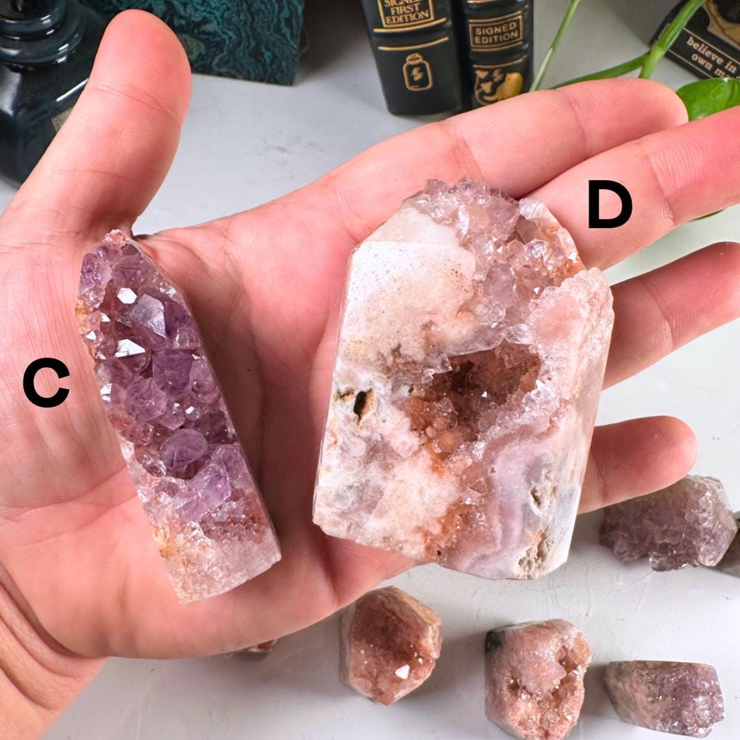 Druzy Pink Amethyst Jasper Agate Crystal Tower | US Seller | Chakra Healing, Reiki Healing Altar Calm Trust Grace
