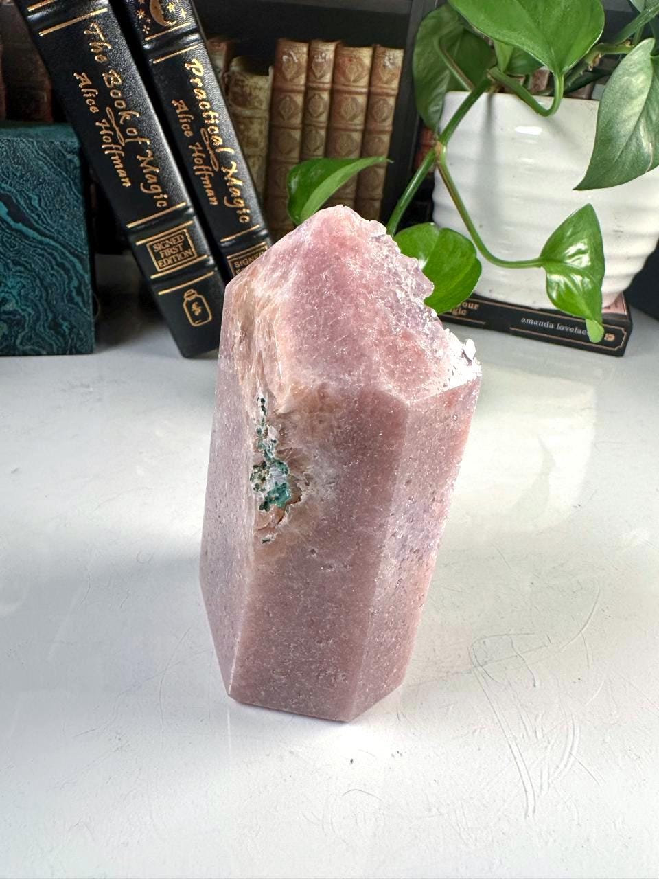 Druzy Pink Amethyst Jasper Agate Crystal Tower | US Seller | Chakra Healing, Reiki Healing Altar Calm Trust Grace