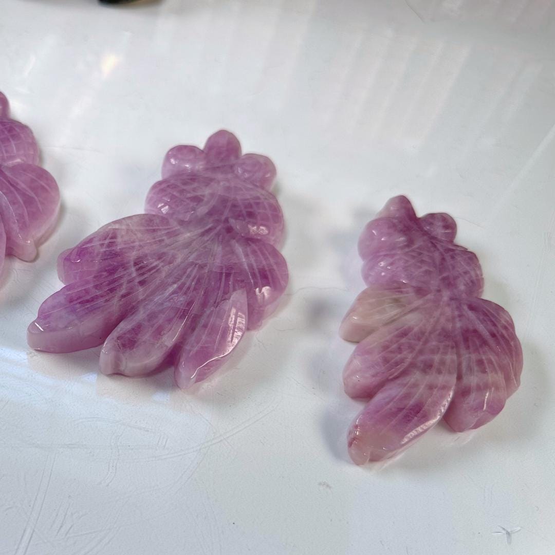 Kunzite Goldfish Carving Koi Fish | US Seller | Healing Crystal Energy Reiki Altar
