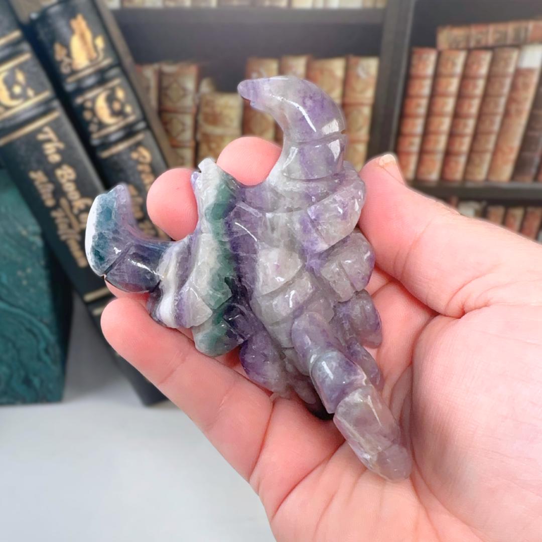 Rainbow Fluorite Scorpions | Beautiful Fluorite | Cleansing Chakras Altar Stability Concentration Healing | US Seller