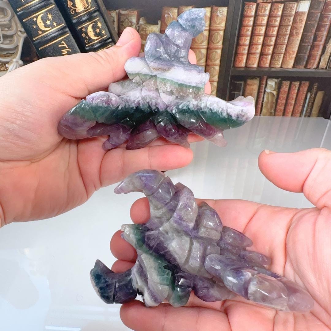 Rainbow Fluorite Scorpions | Beautiful Fluorite | Cleansing Chakras Altar Stability Concentration Healing | US Seller