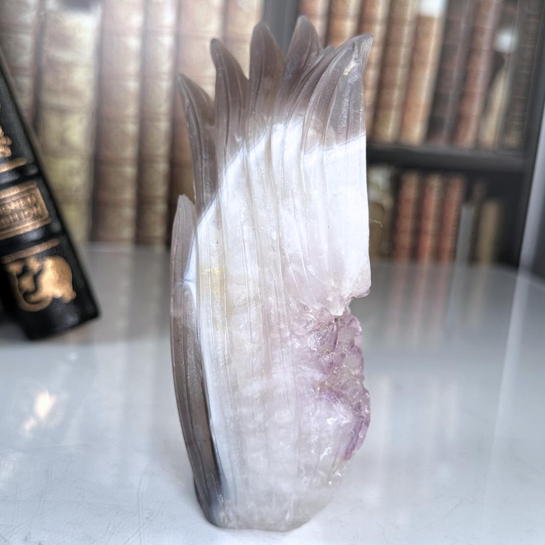 Druzy Agate Amethyst Fox Crystal Carving Geode Statement Piece