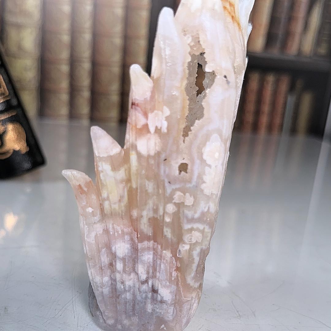 Druzy Flower Agate Pink Amethyst Fox Crystal Carving Geode Statement Piece