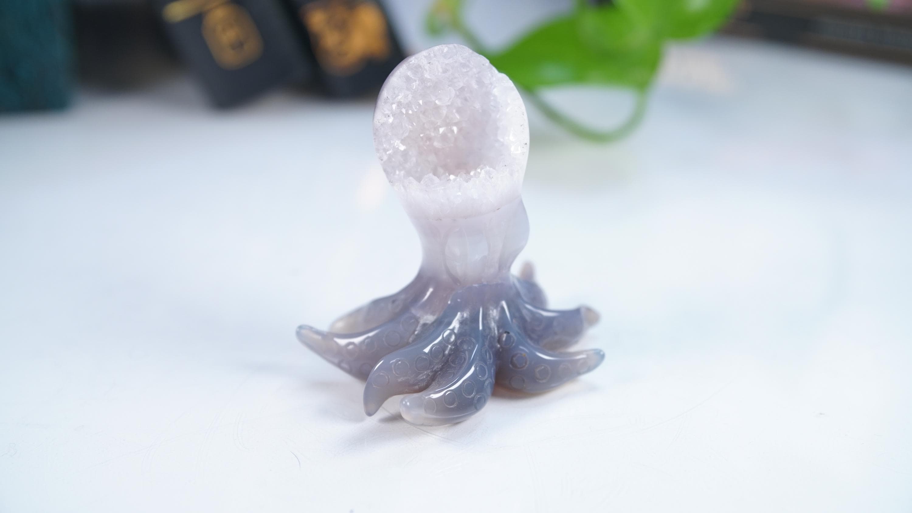 Druzy Agate Octopus Crystal Penguin Carving Geode Statement Piece