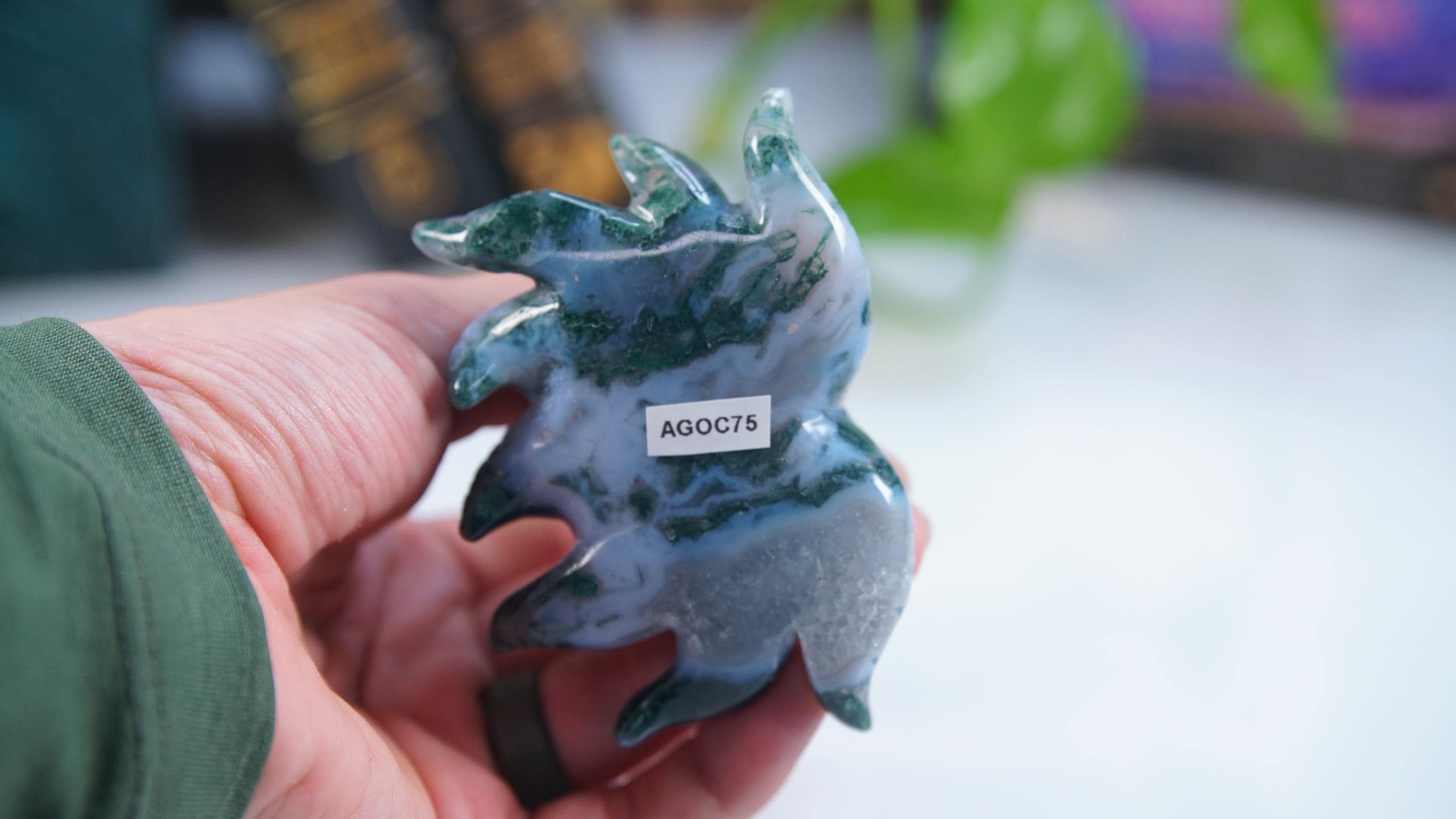Druzy Moss Agate Octopus Crystal Penguin Carving Geode Statement Piece