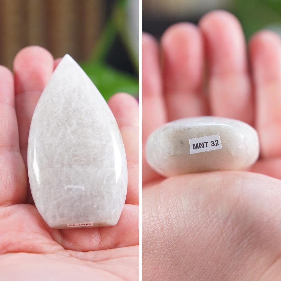 Stunning Blue Flash Moonstone Teardrop Carving | US Seller | Natural Moonstone Healing Crystal Polished Moonstone Stone