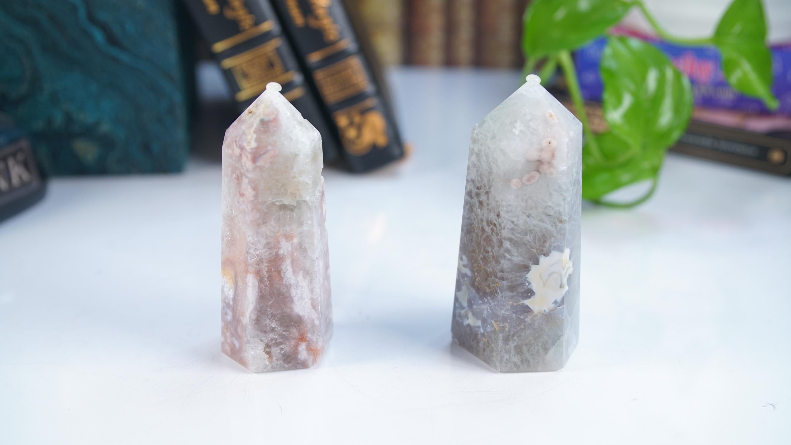 Green Quartz Pink Amethyst Tower Points Wand Spiritual Meditation Energy Reiki Quartz Stone Points Healing Love