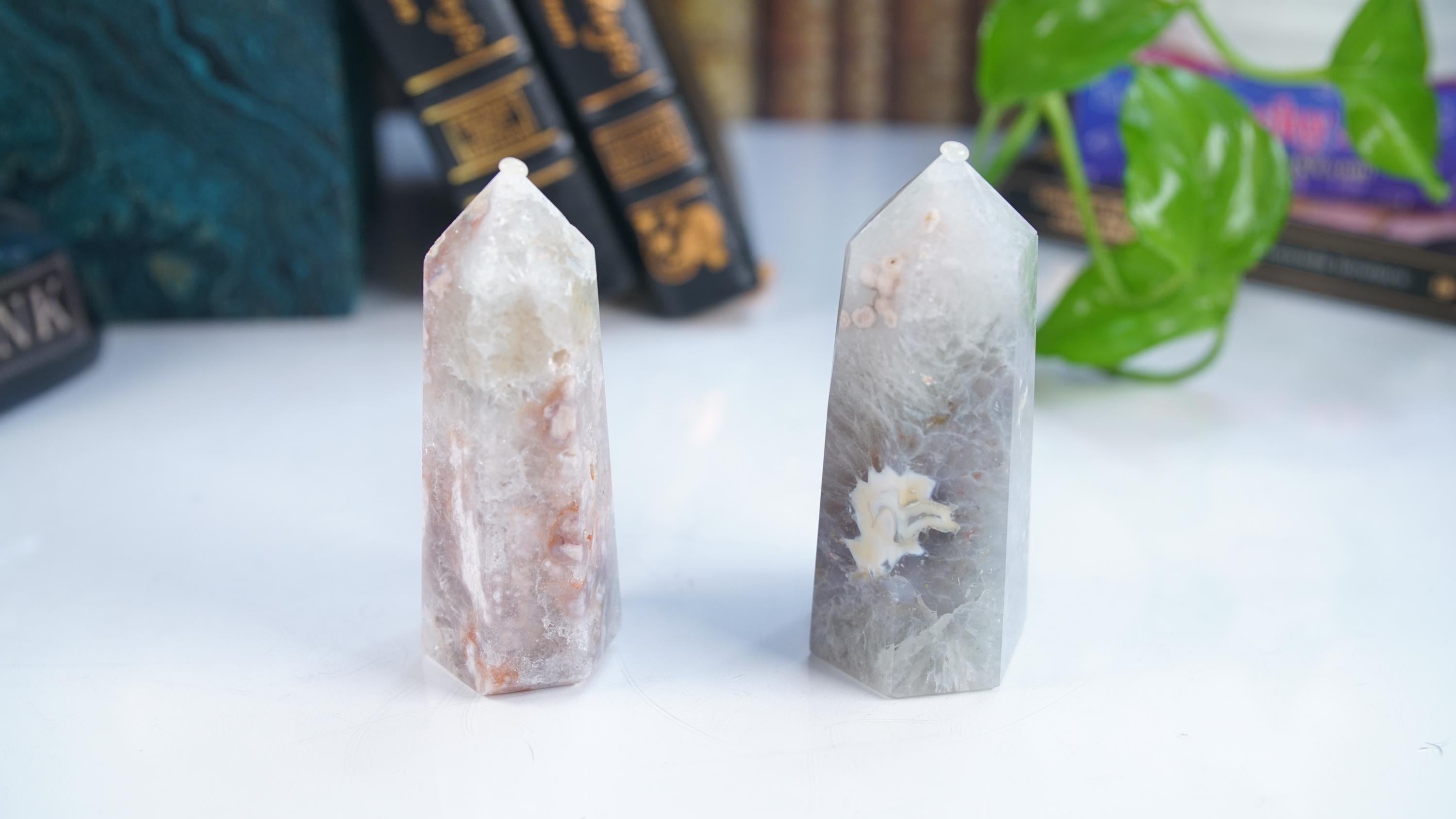 Green Quartz Pink Amethyst Tower Points Wand Spiritual Meditation Energy Reiki Quartz Stone Points Healing Love