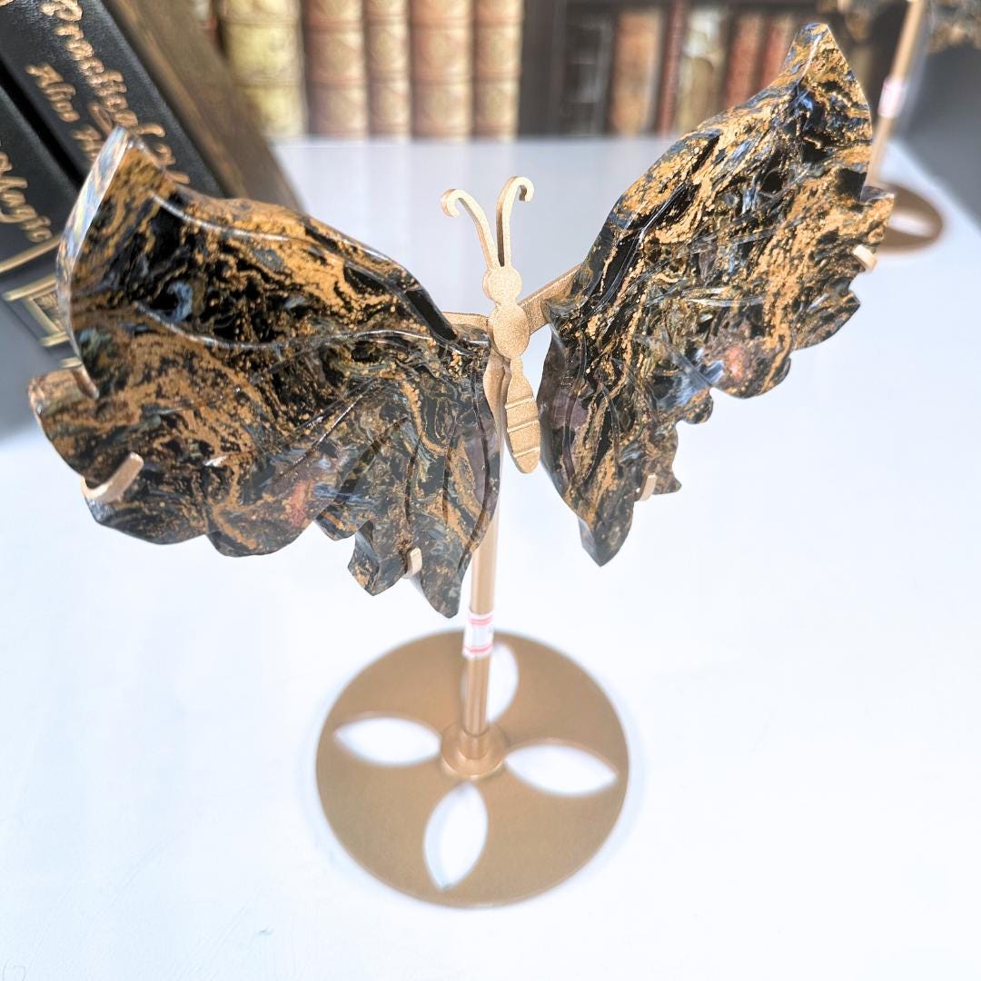 Pietersite Wings Crystal Hand Carved Sculpture Altar Reiki Energy Healing Feng Shui Gift For Him Her