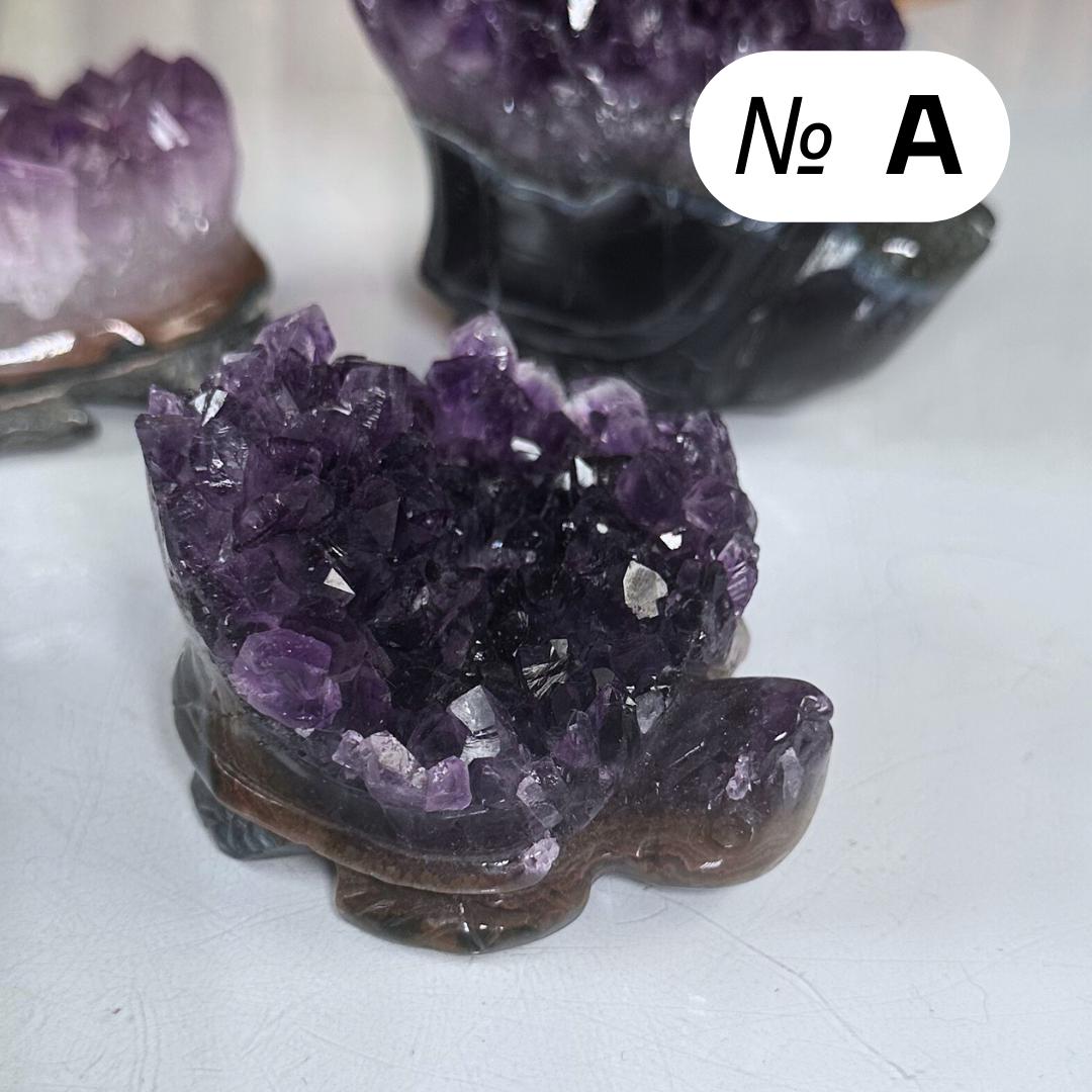 Druzy Agate Amethyst Turtle Crystal Carving Geode Statement Piece