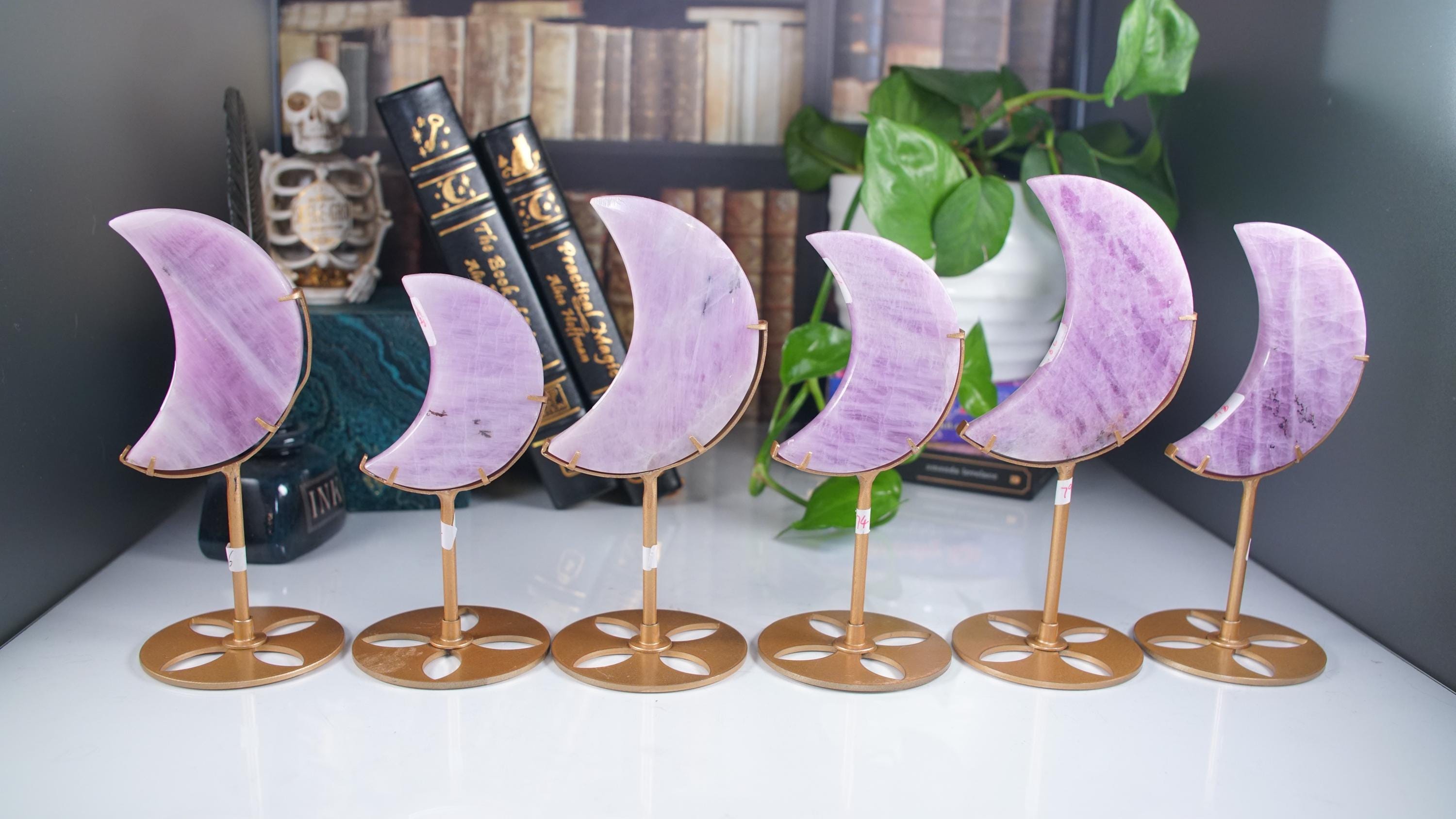 Pink Kunzite Moon With Stand | High Quality Crystal | US Seller