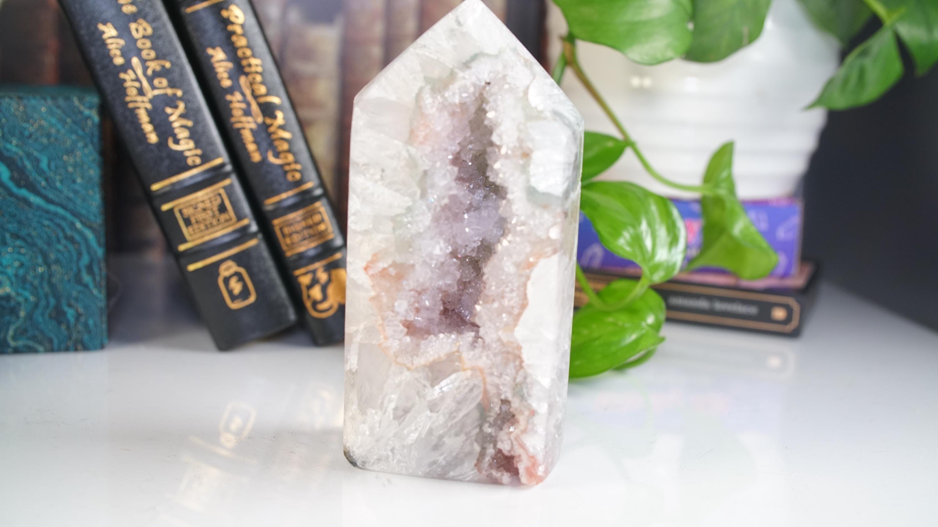 Sugar Druzy Agate Amethyst Large Tower | Quartz Stone Stunning Statement Piece Home Decor High Quality