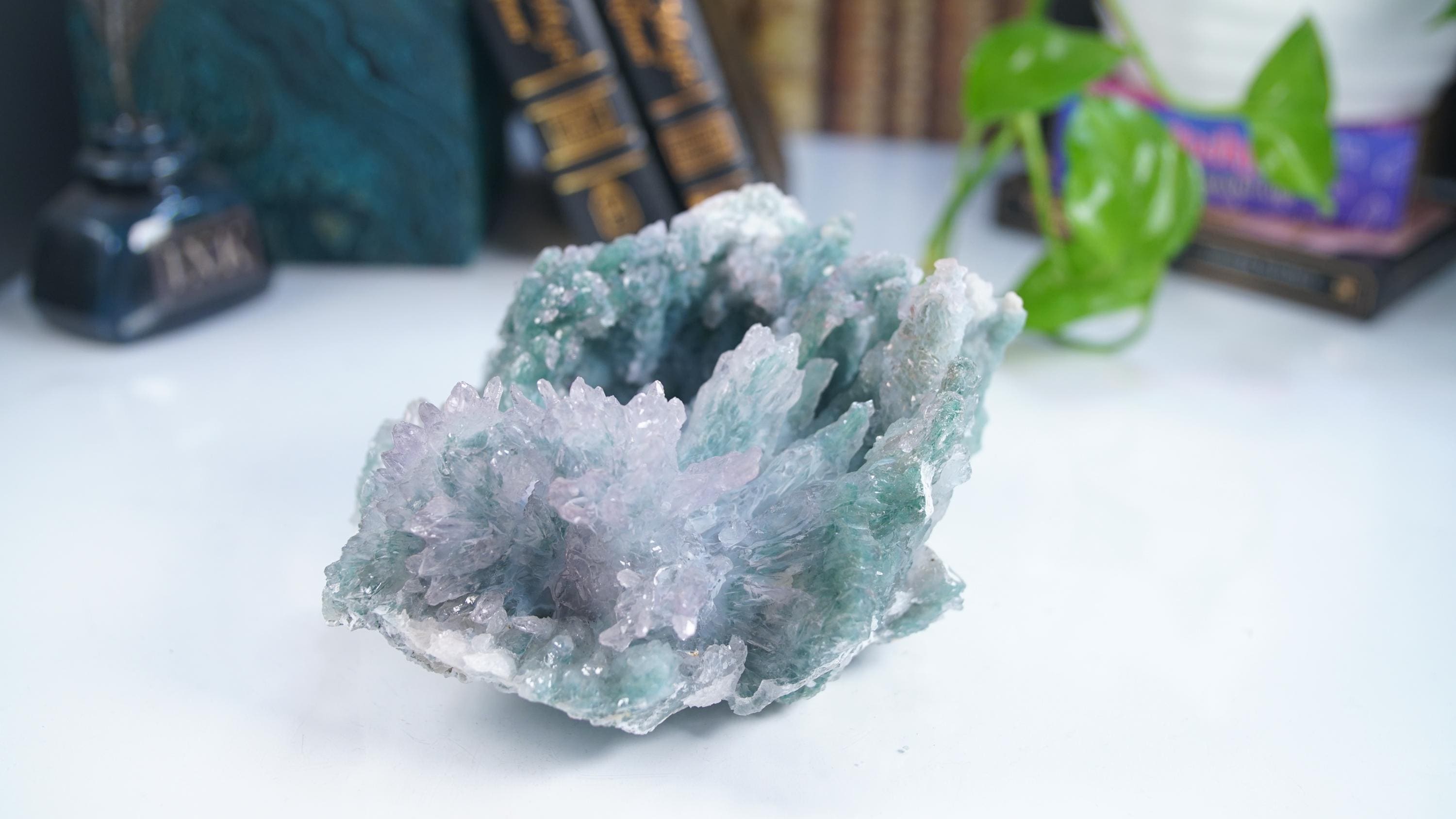 Amethyst Flower Cluster Crystal With Stand, Energy Healing Amethyst, Reiki Crystal Feng Shui Altar Home Decor Office