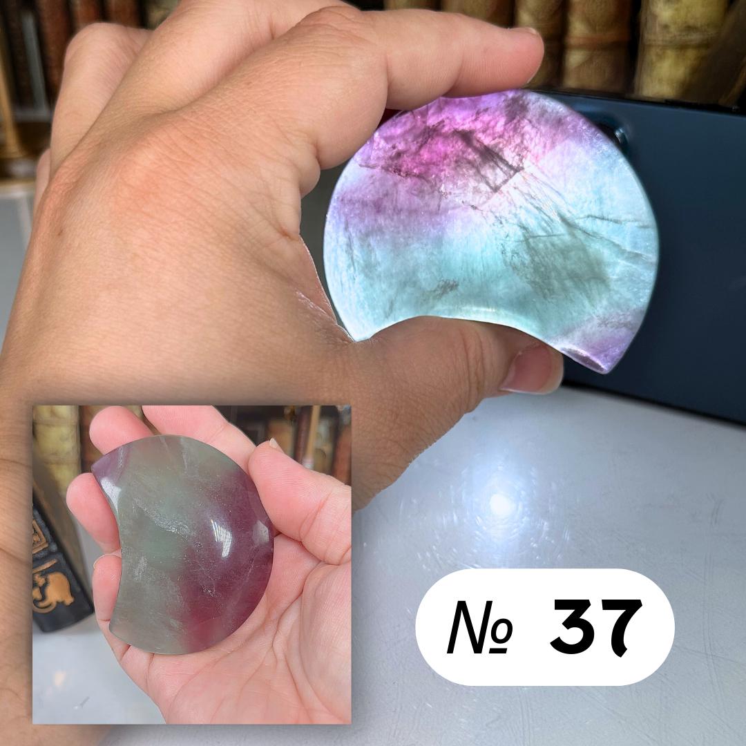Candy Fluorite Moon Crystal Carving Head Energy Healing Reiki Altar Home Decor Feng Shui Gift
