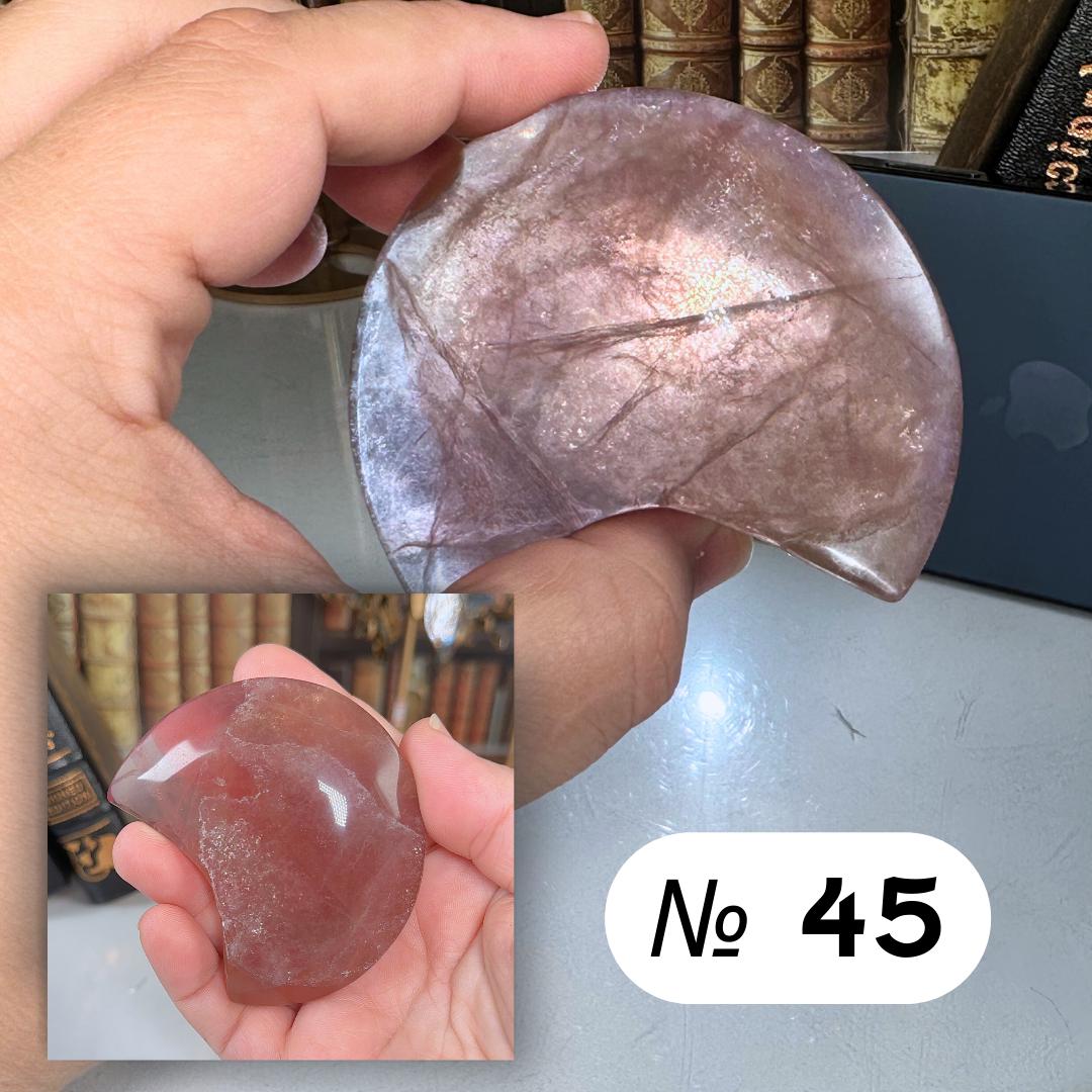 Candy Fluorite Moon Crystal Carving Head Energy Healing Reiki Altar Home Decor Feng Shui Gift