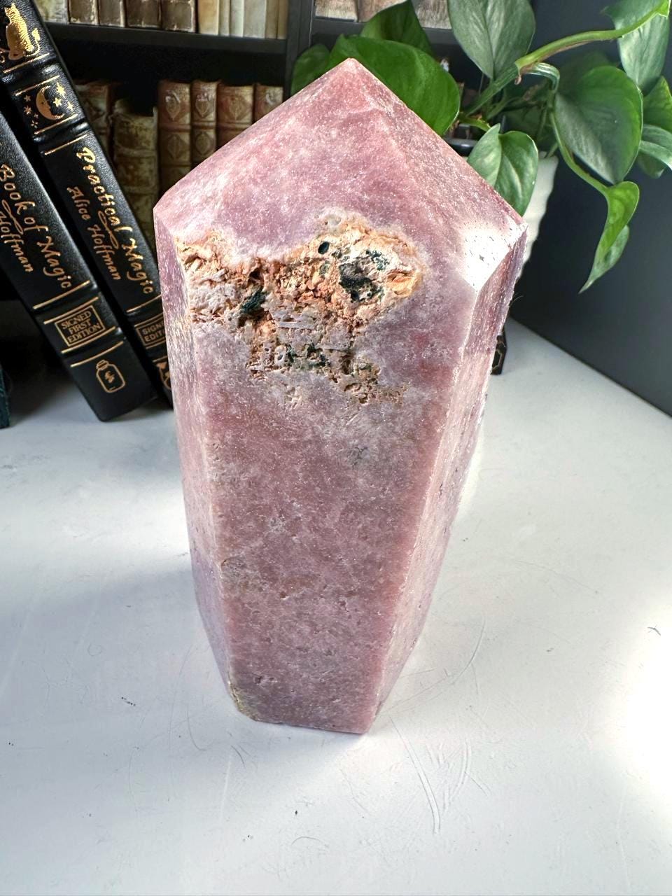 XL Druzy Pink Amethyst Jasper Agate Crystal Tower, Healing Tower, Crystal Tower, Chakra Healing, Reiki Healing Altar Calm Trust Grace