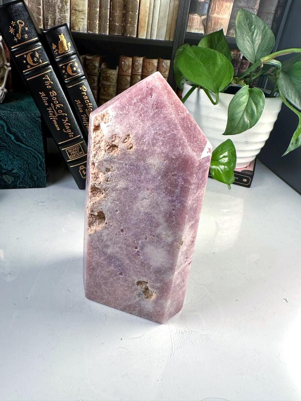 XL Druzy Pink Amethyst Jasper Agate Crystal Tower, Healing Tower, Crystal Tower, Chakra Healing, Reiki Healing Altar Calm Trust Grace