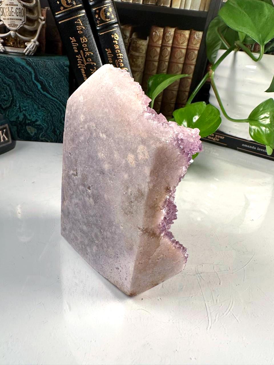Druzy Pink Amethyst Jasper Agate Crystal Tower | US Seller | Chakra Healing, Reiki Healing Altar Calm Trust Grace