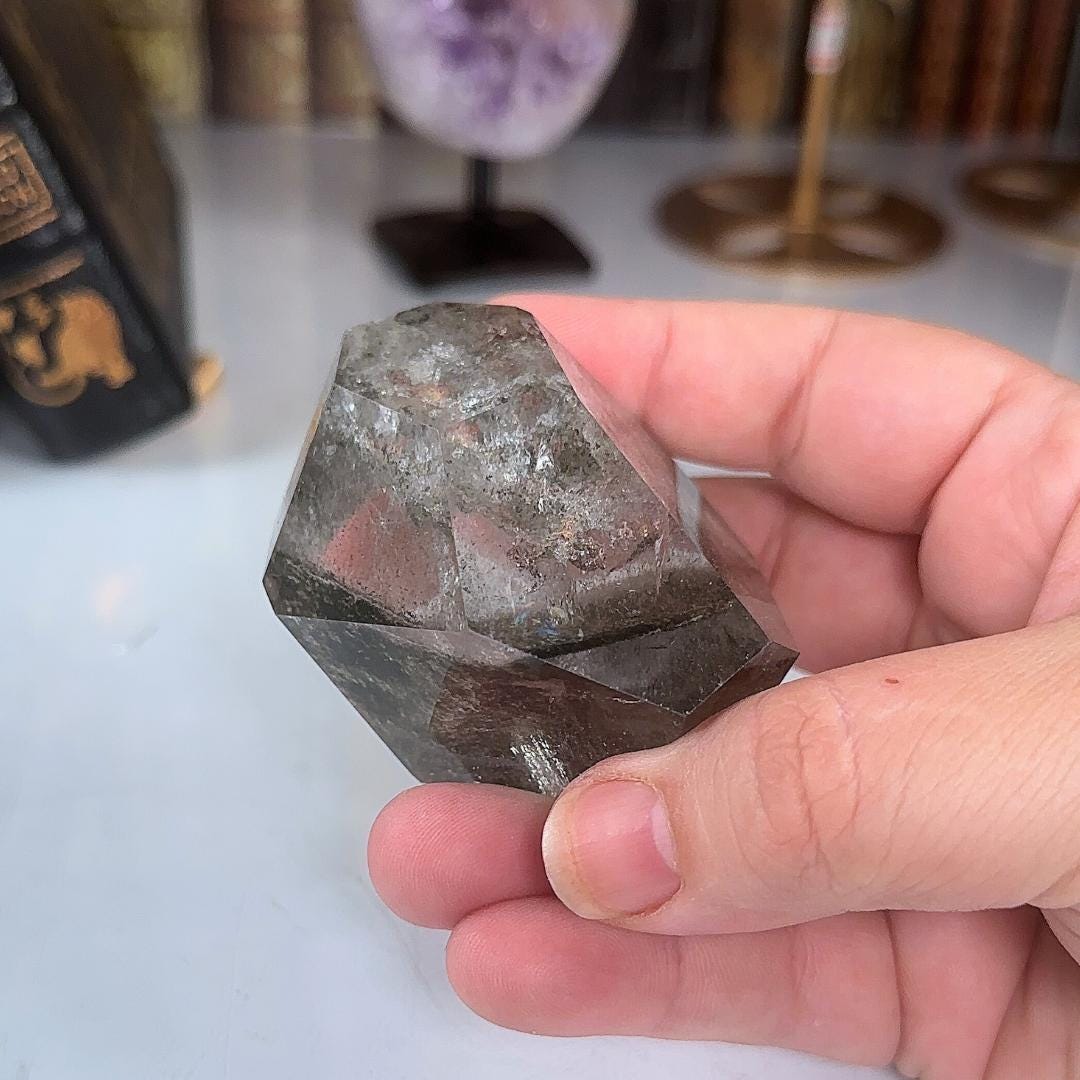 Garden Quartz Freeform | Lodolite With Inclusions Crystal Carving