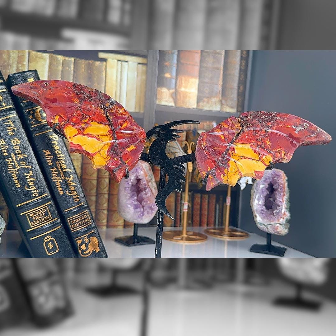 Mookaite Wings Stone Carving Sculpture Healing Altar Reiki Feng Shui Altar