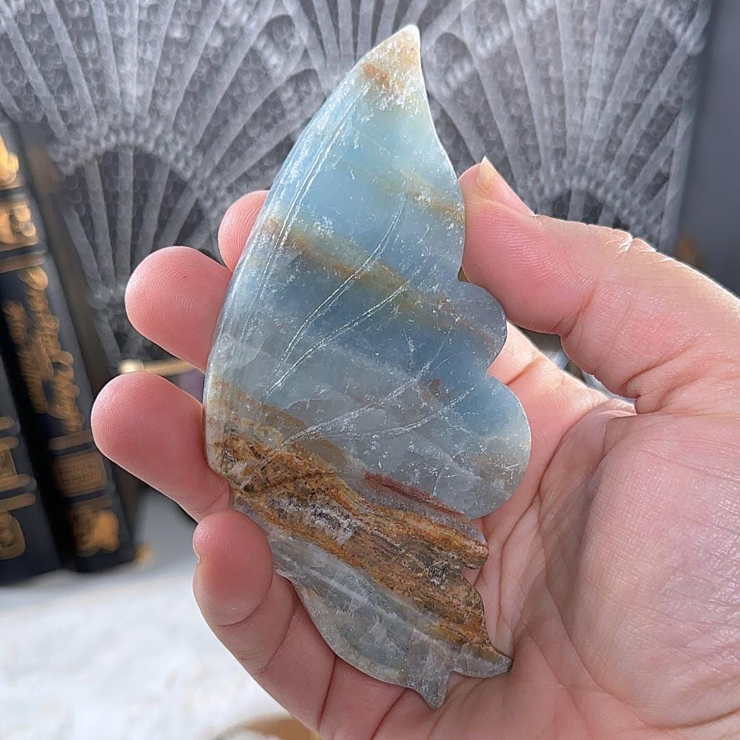 Blue Onyx Butterfly Wings | US Seller | Metaphysical Shop Healing Concentration Trauma Energy Altar