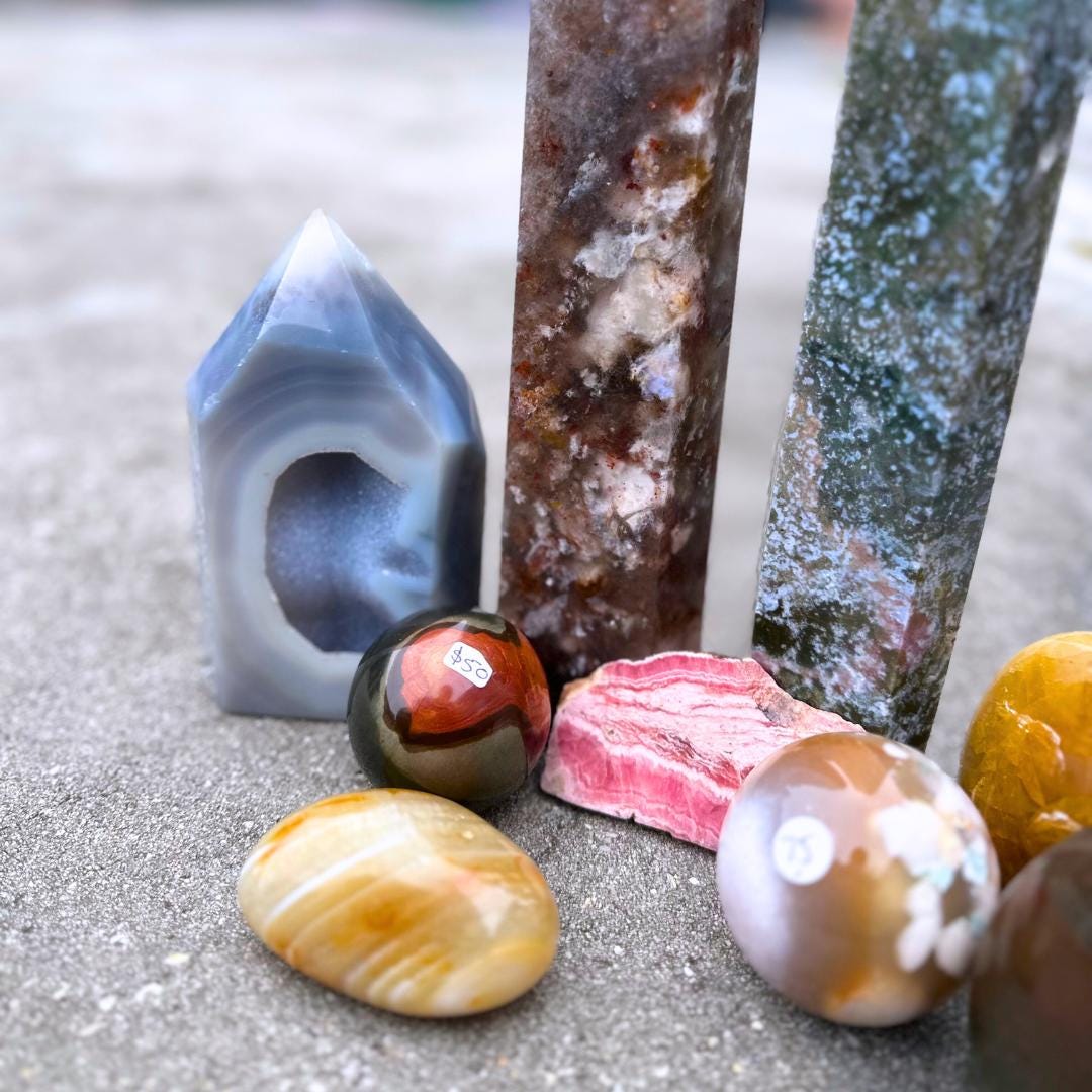 80% OFF Closeout Crystals (Value Over 900) | US Seller | Golden Healer Quartz | Flower Agate | Moss Agate | Spheres | Towers | Carvings