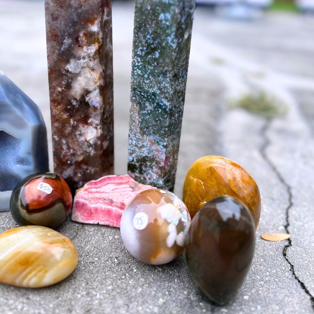 80% OFF Closeout Crystals (Value Over 900) | US Seller | Golden Healer Quartz | Flower Agate | Moss Agate | Spheres | Towers | Carvings