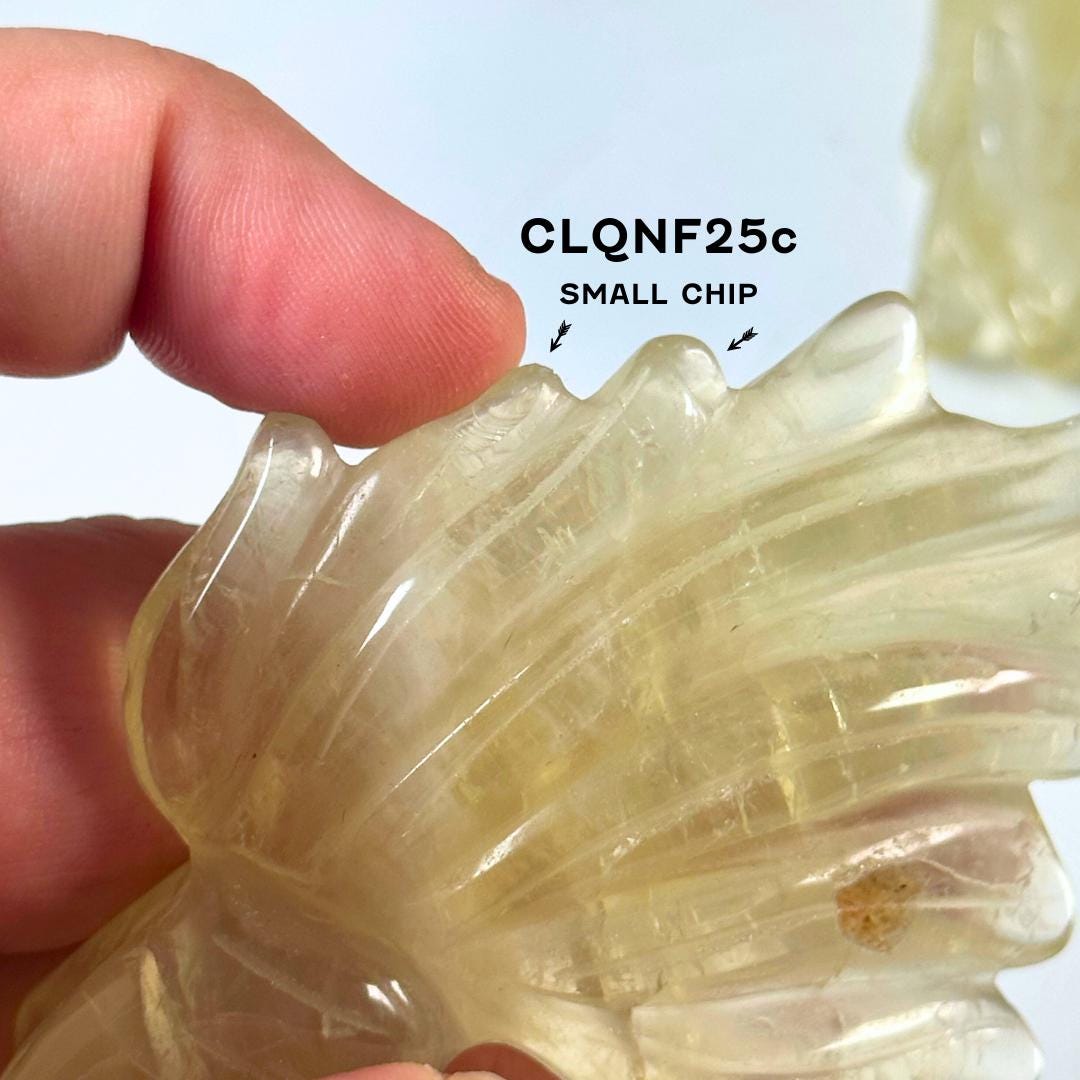 Citrine Nine Tail Fox Carving | US Seller | Protection, Healing Stone, Reiki, Energy
