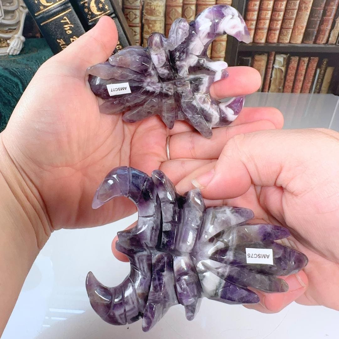 Chevron Amethyst Scorpion | US Seller | Carving Healing Quartz Crystal Dream Amethyst