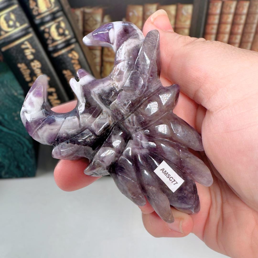 Chevron Amethyst Scorpion | US Seller | Carving Healing Quartz Crystal Dream Amethyst