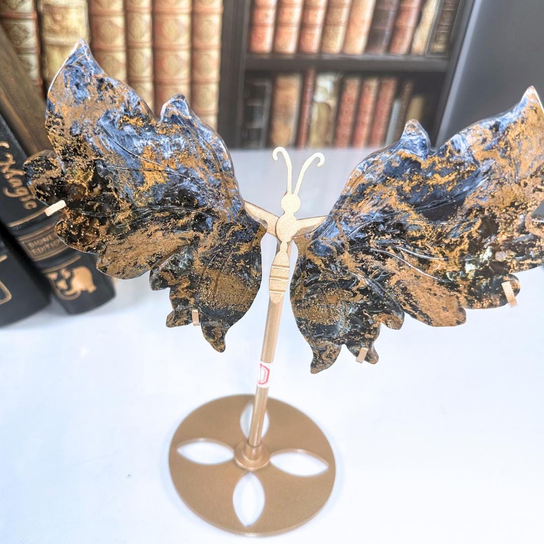 Pietersite Wings Crystal Hand Carved Sculpture Altar Reiki Energy Healing Feng Shui Gift For Him Her