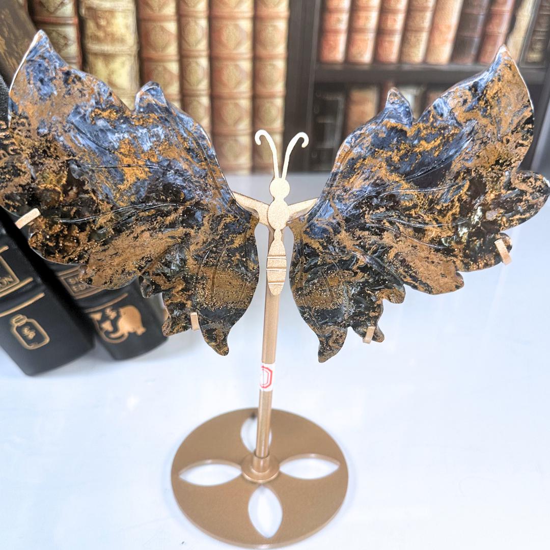 Pietersite Wings Crystal Hand Carved Sculpture Altar Reiki Energy Healing Feng Shui Gift For Him Her