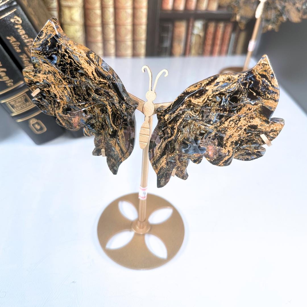 Pietersite Wings Crystal Hand Carved Sculpture Altar Reiki Energy Healing Feng Shui Gift For Him Her