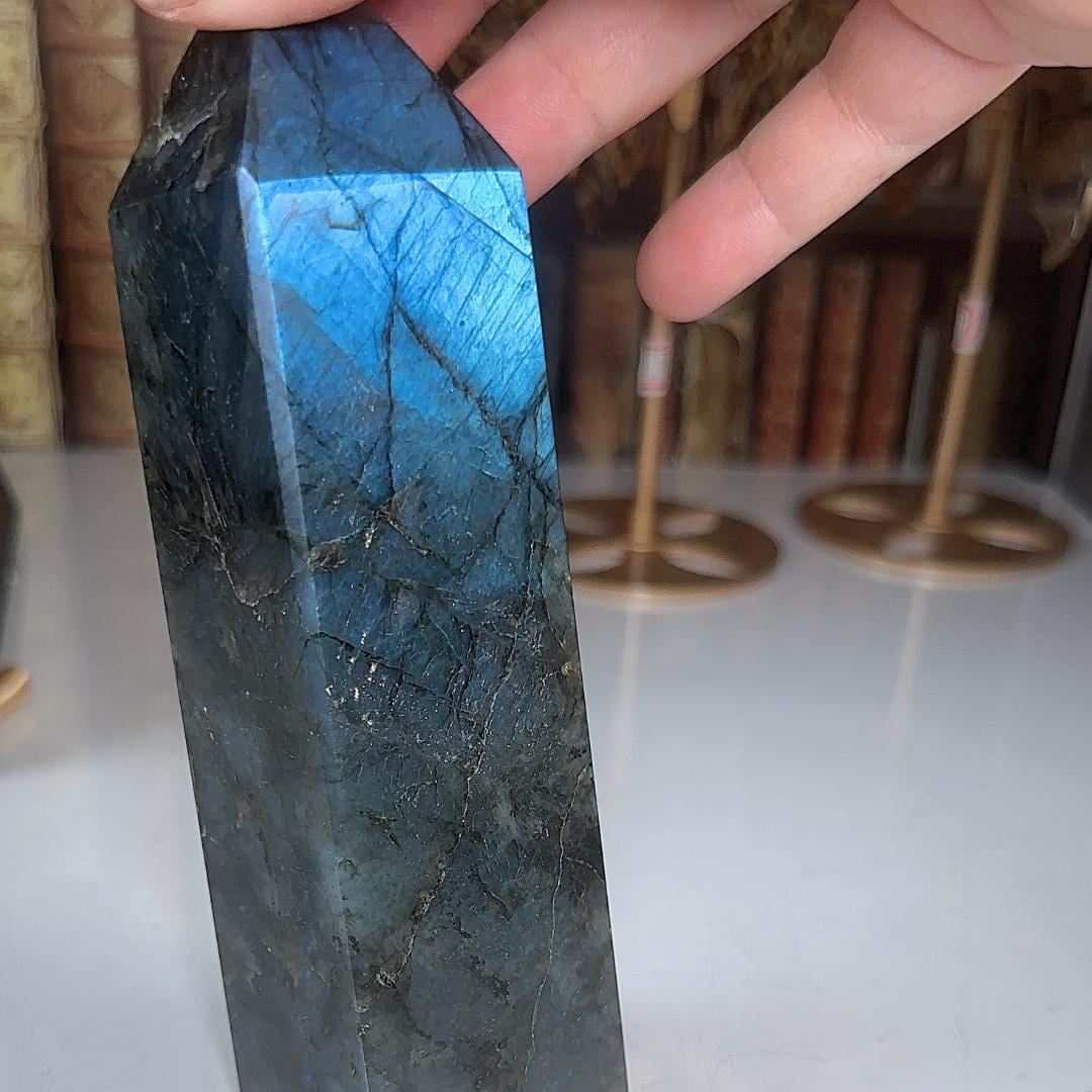 Large Flashy Labradorite Tower Crystal | Chakra Healing Reiki Stone | Perfect for Meditation