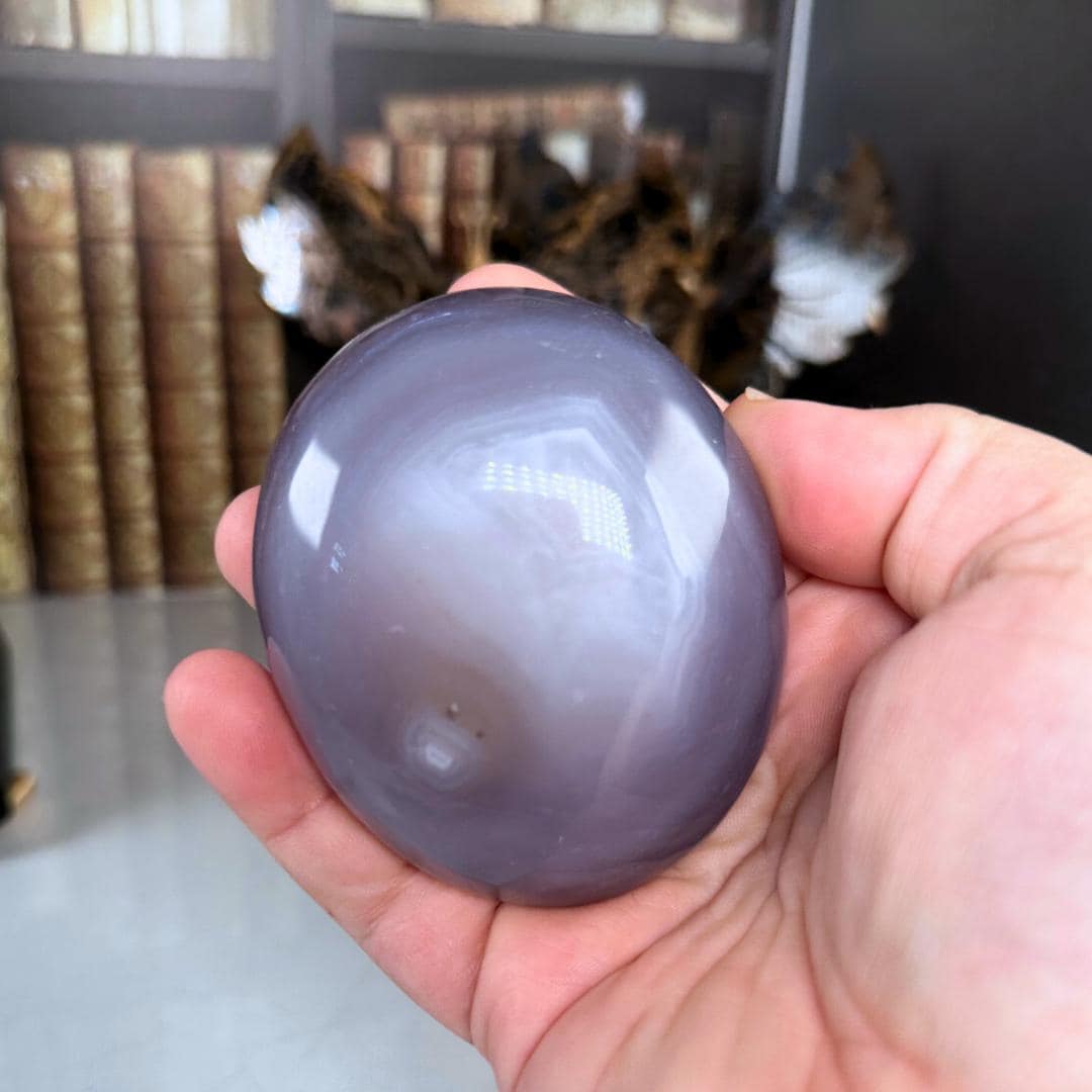 Agate Enhydro Palm Size Crystal Stone | US Seller