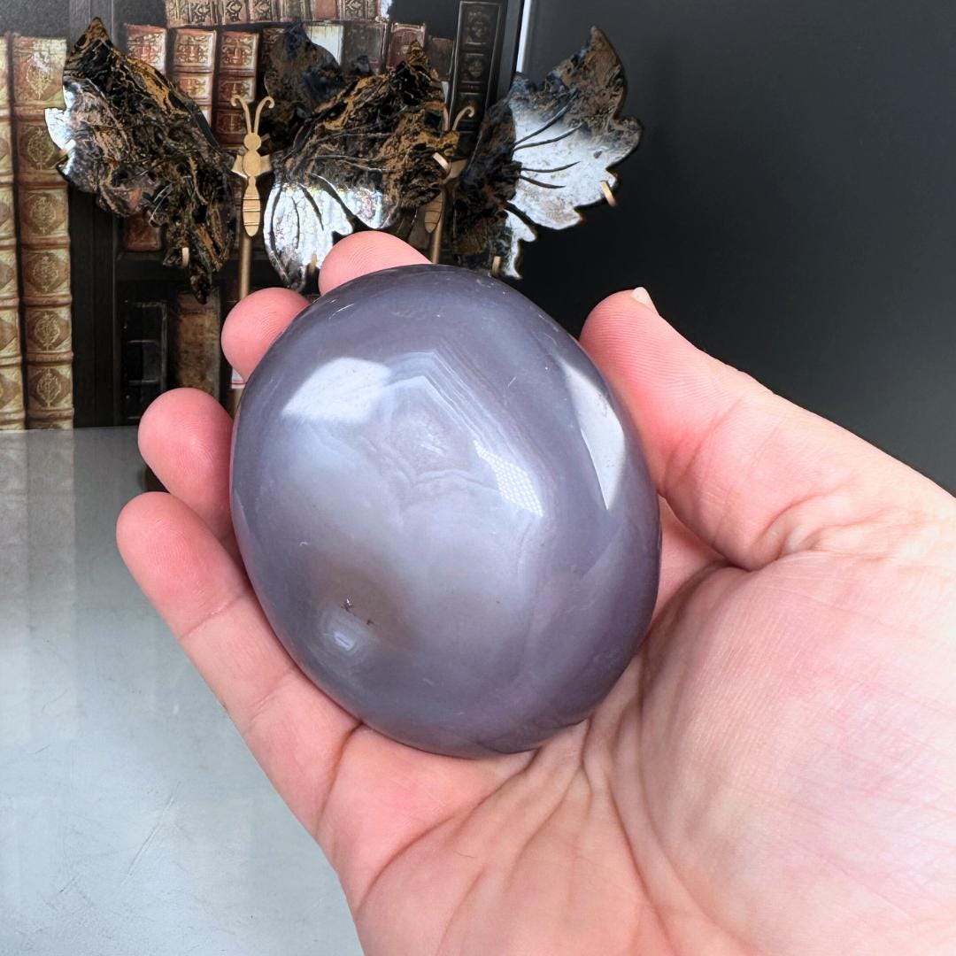Agate Enhydro Palm Size Crystal Stone | US Seller