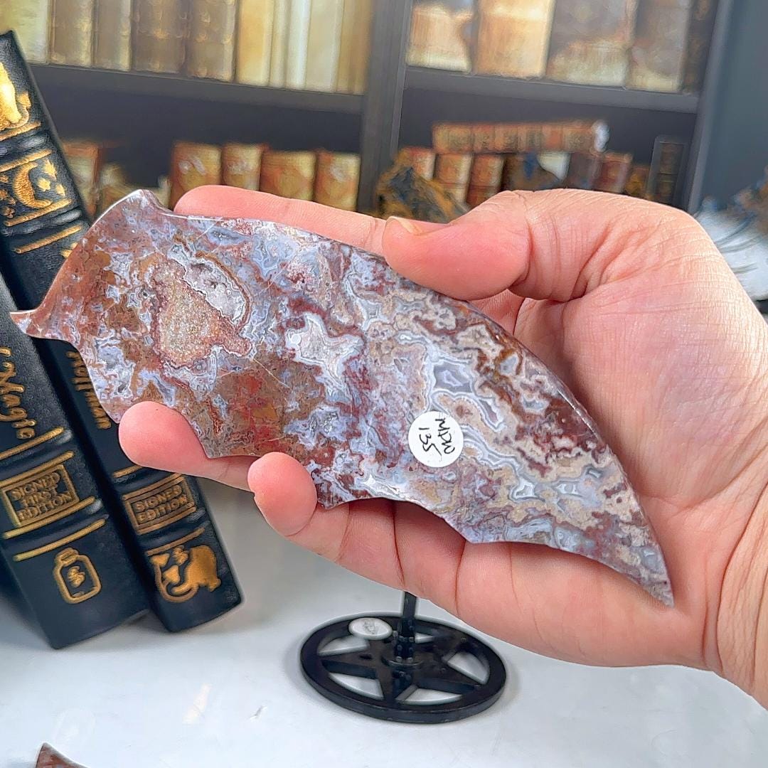 Mexican Lace Agate Wings | US Seller | Metaphysical Shop Healing Concentration Trauma Energy Altar
