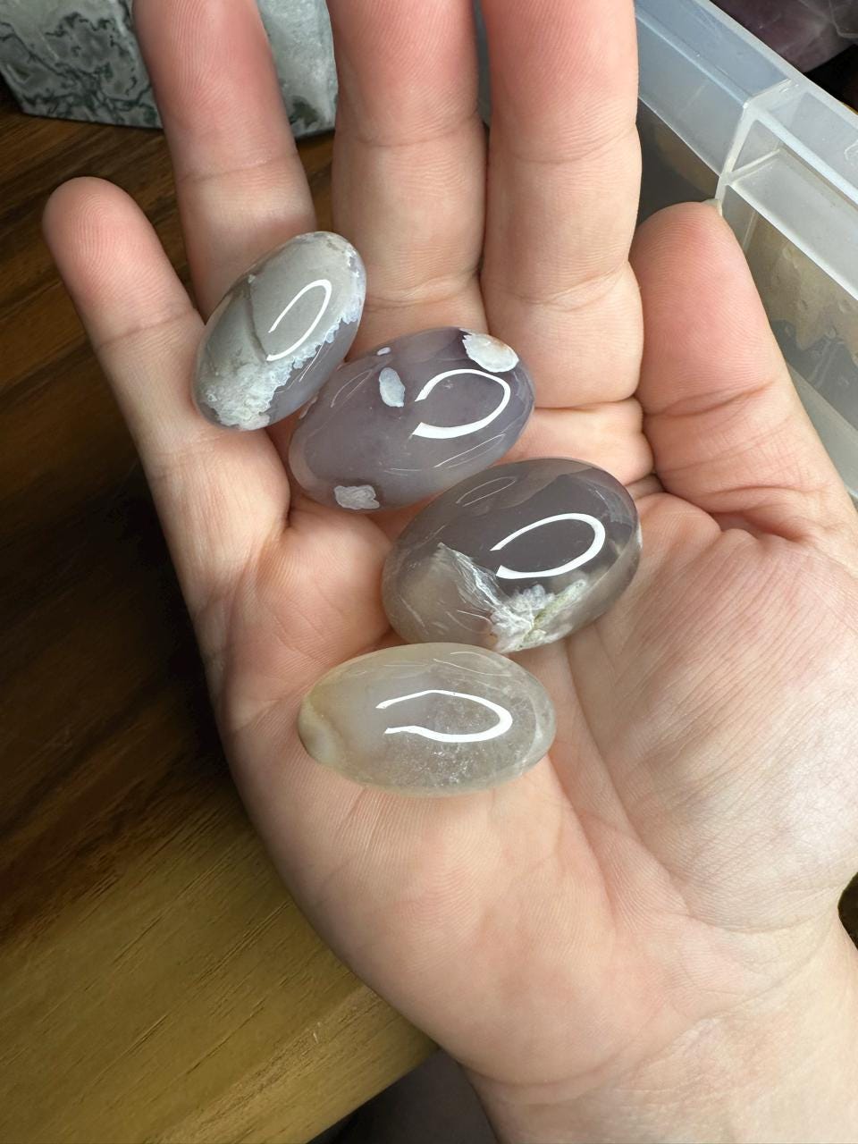 Black Flower Agate Tumbles | High Quality Crystal | Flower Agate | US Seller