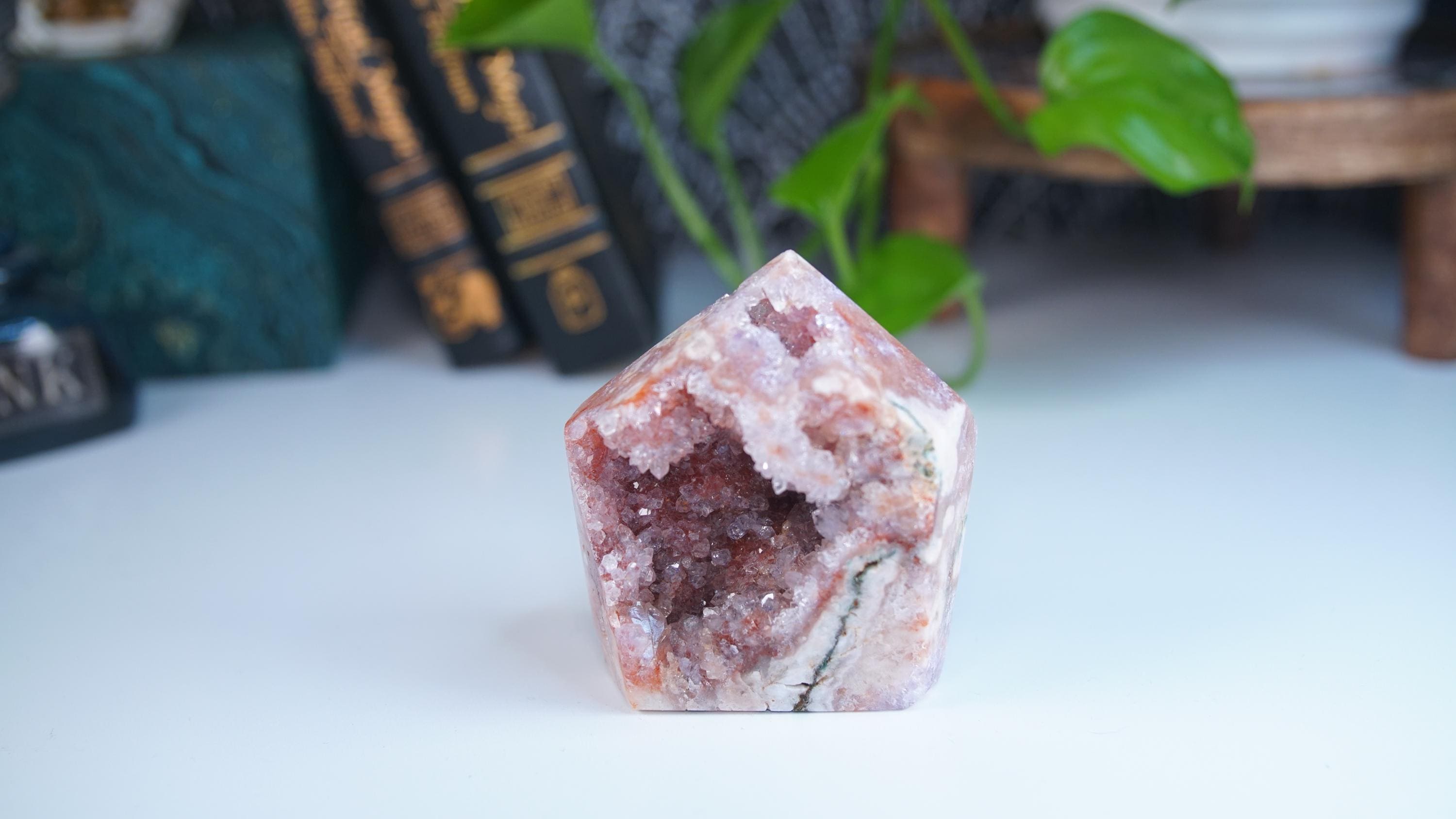 Druzy Pink Amethyst Jasper Agate Crystal Tower, Healing Tower, Crystal Tower, Chakra Healing, Reiki Healing Altar Calm Trust Grace