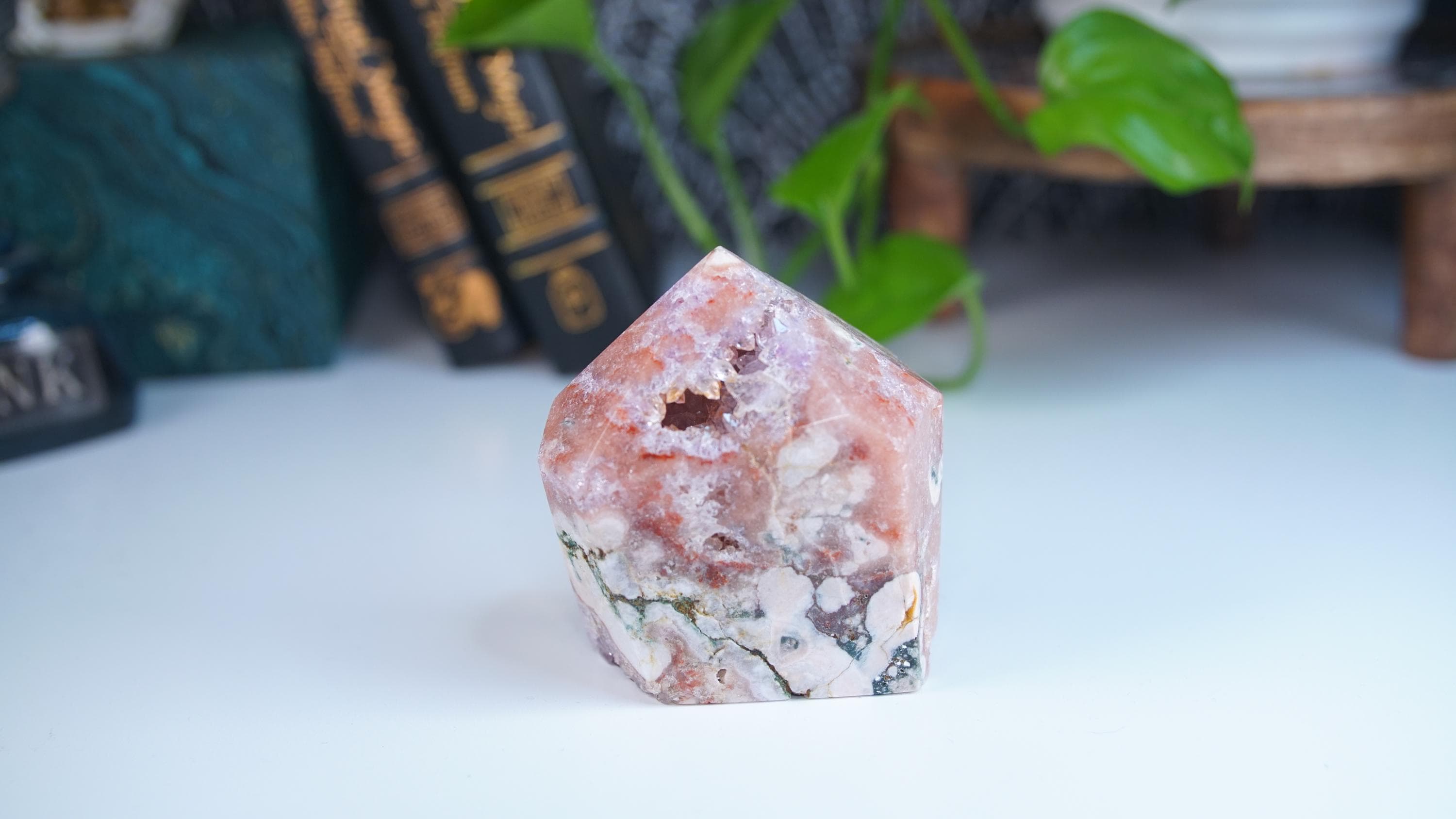 Druzy Pink Amethyst Jasper Agate Crystal Tower, Healing Tower, Crystal Tower, Chakra Healing, Reiki Healing Altar Calm Trust Grace