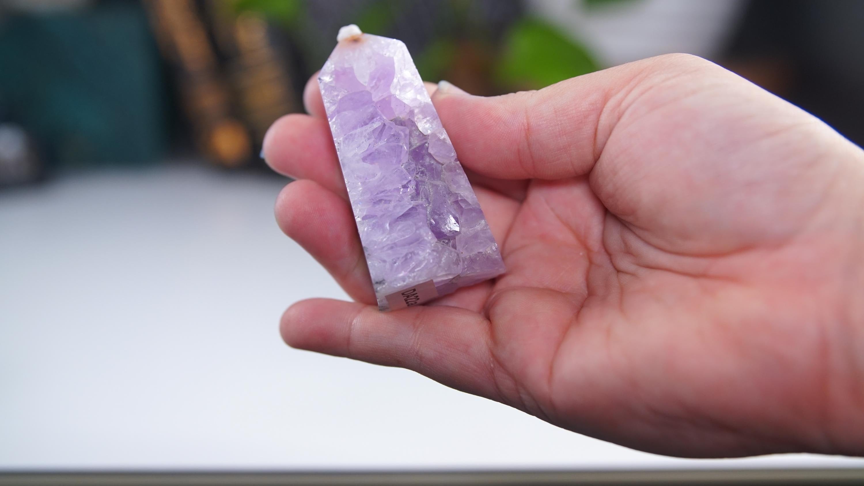DRUZY Agate Tower Banded Agate Amethyst Stone Stunning Statement Piece Home Decor High Quality Large Crystal Reiki Energy Calm Balance