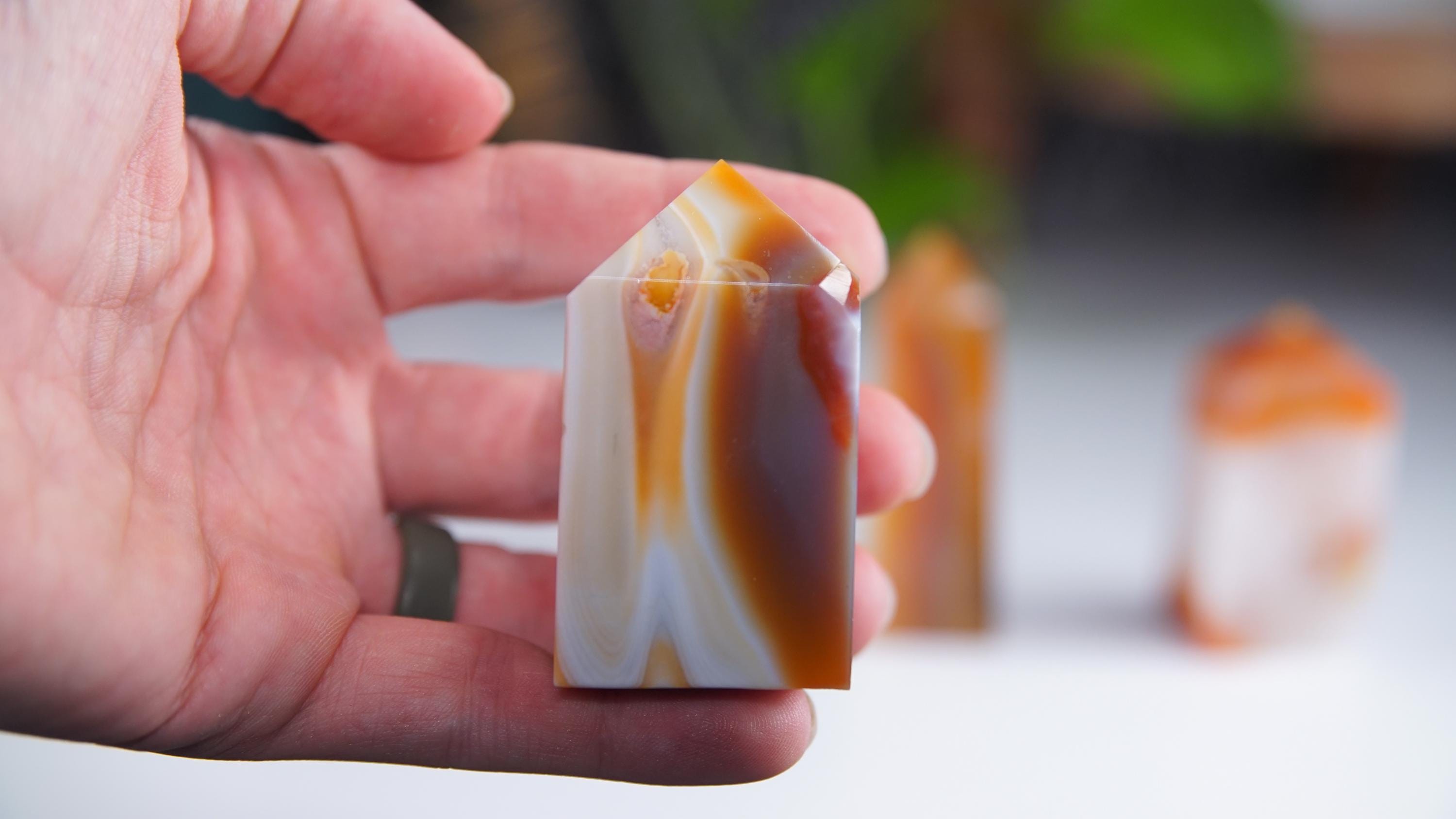 Carnelian Point Obelisk, Red Agate Tower, Druzy Protection Gift, Feng Shui Altar Energy Healing Reiki Healing Crystals