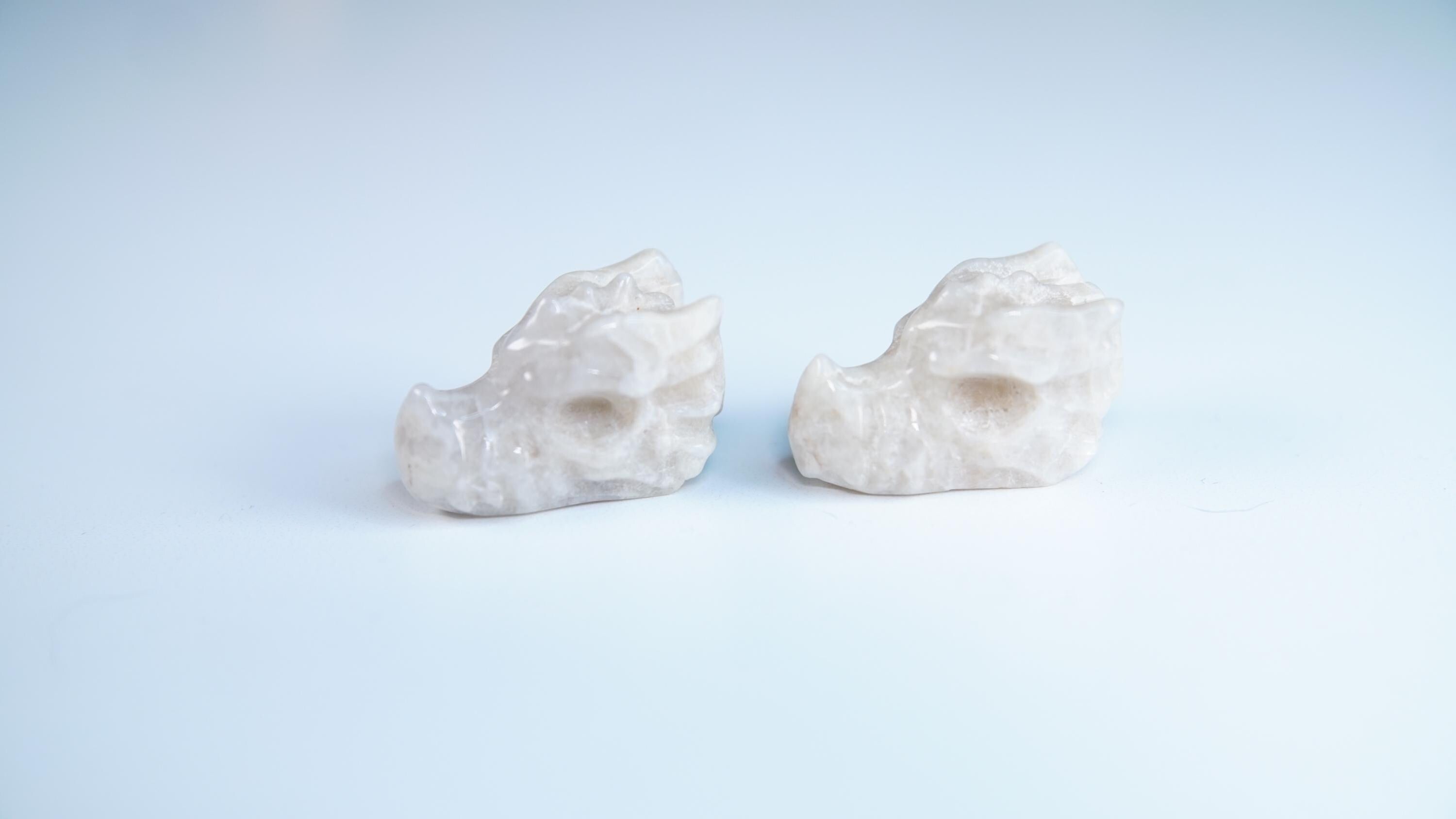 MINI Moonstone Dragon Head | US Seller | Chakra Healing, Reiki Healing Altar Balance Intuition