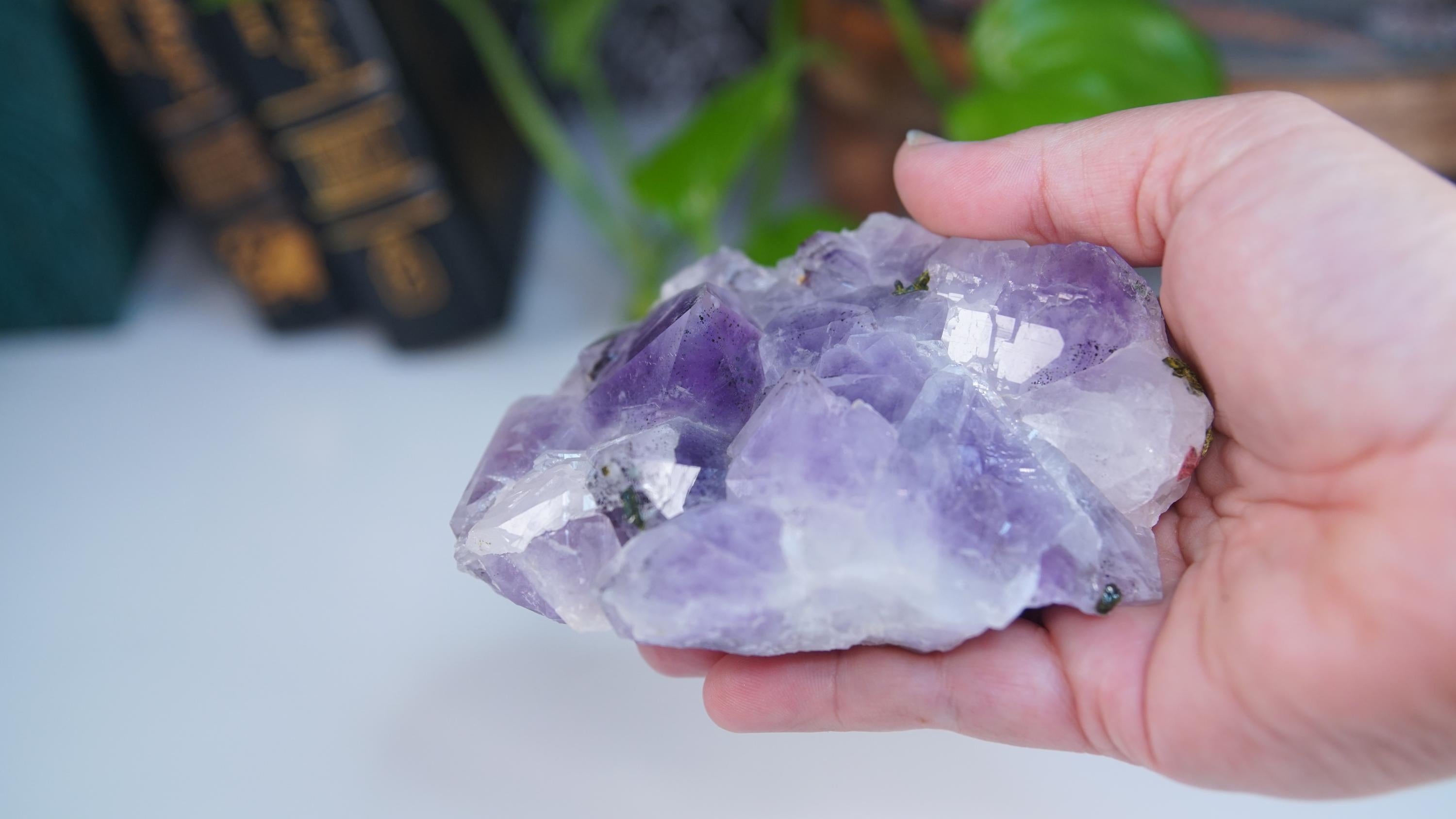 Amethyst Super Seven Chinese Garden Quartz Epidote Cluster | Energy Healing Amethyst | Reiki Crystal Feng Shui Altar Home Decor Office