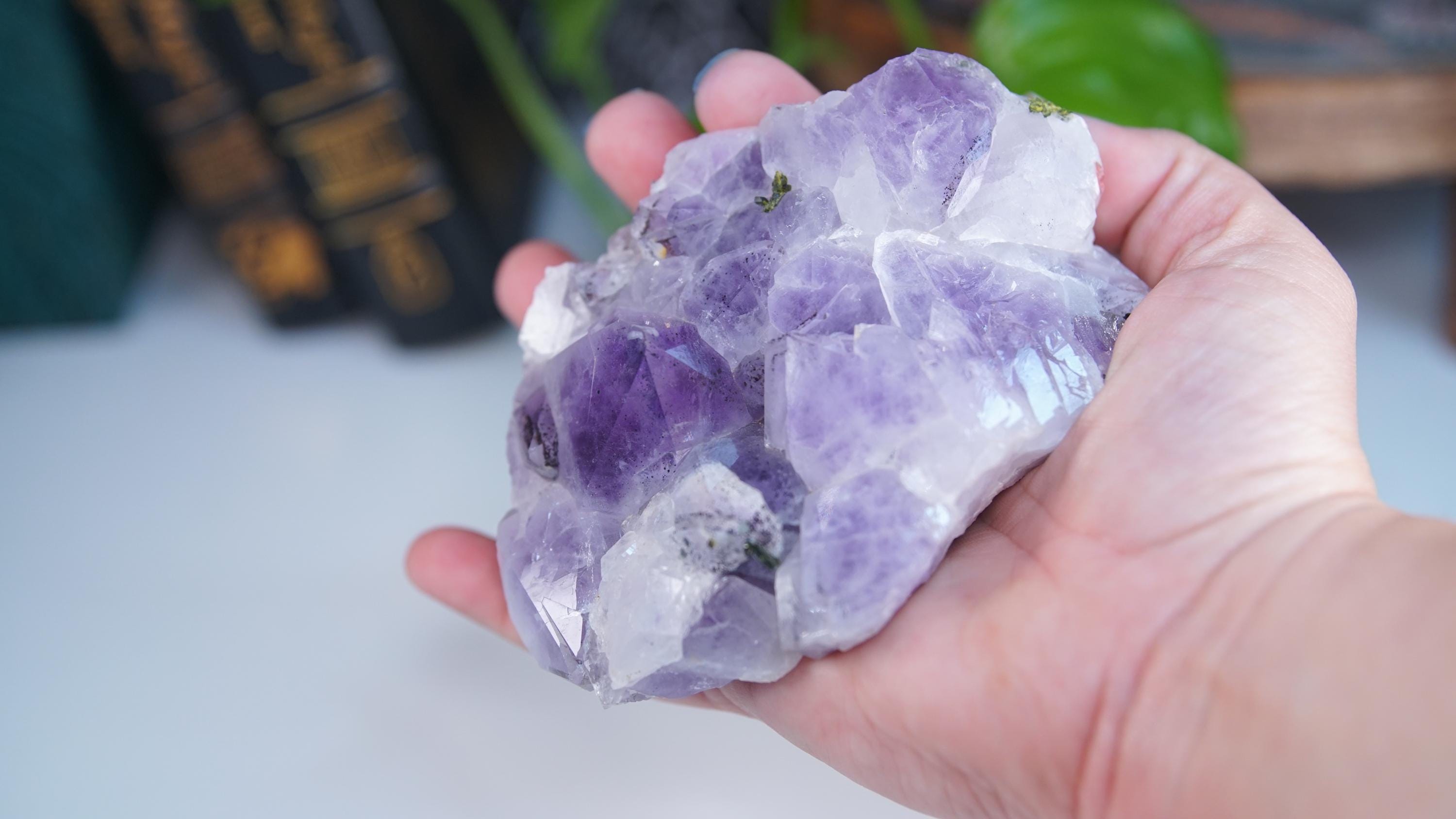 Amethyst Super Seven Chinese Garden Quartz Epidote Cluster | Energy Healing Amethyst | Reiki Crystal Feng Shui Altar Home Decor Office