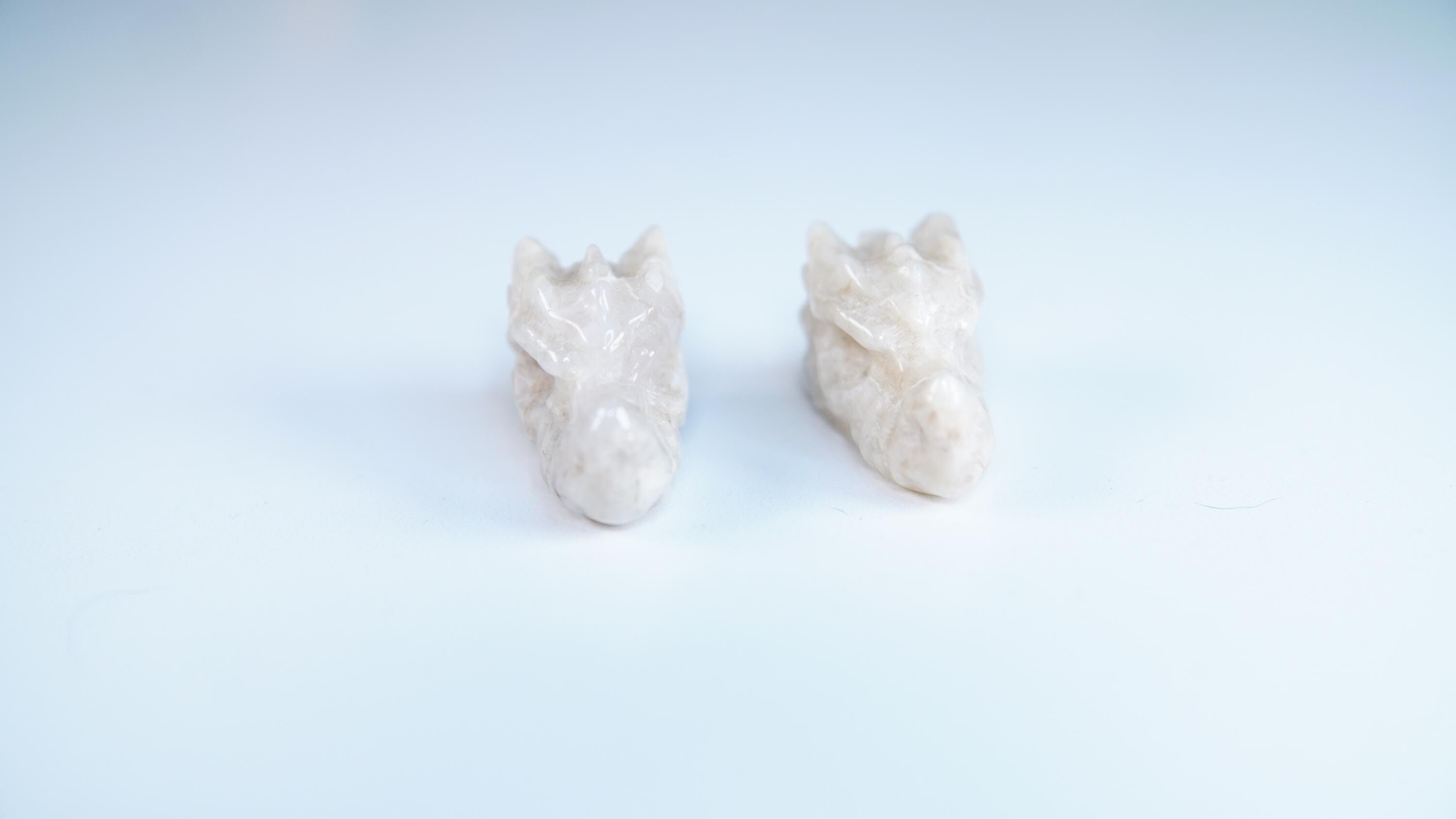MINI Moonstone Dragon Head | US Seller | Chakra Healing, Reiki Healing Altar Balance Intuition