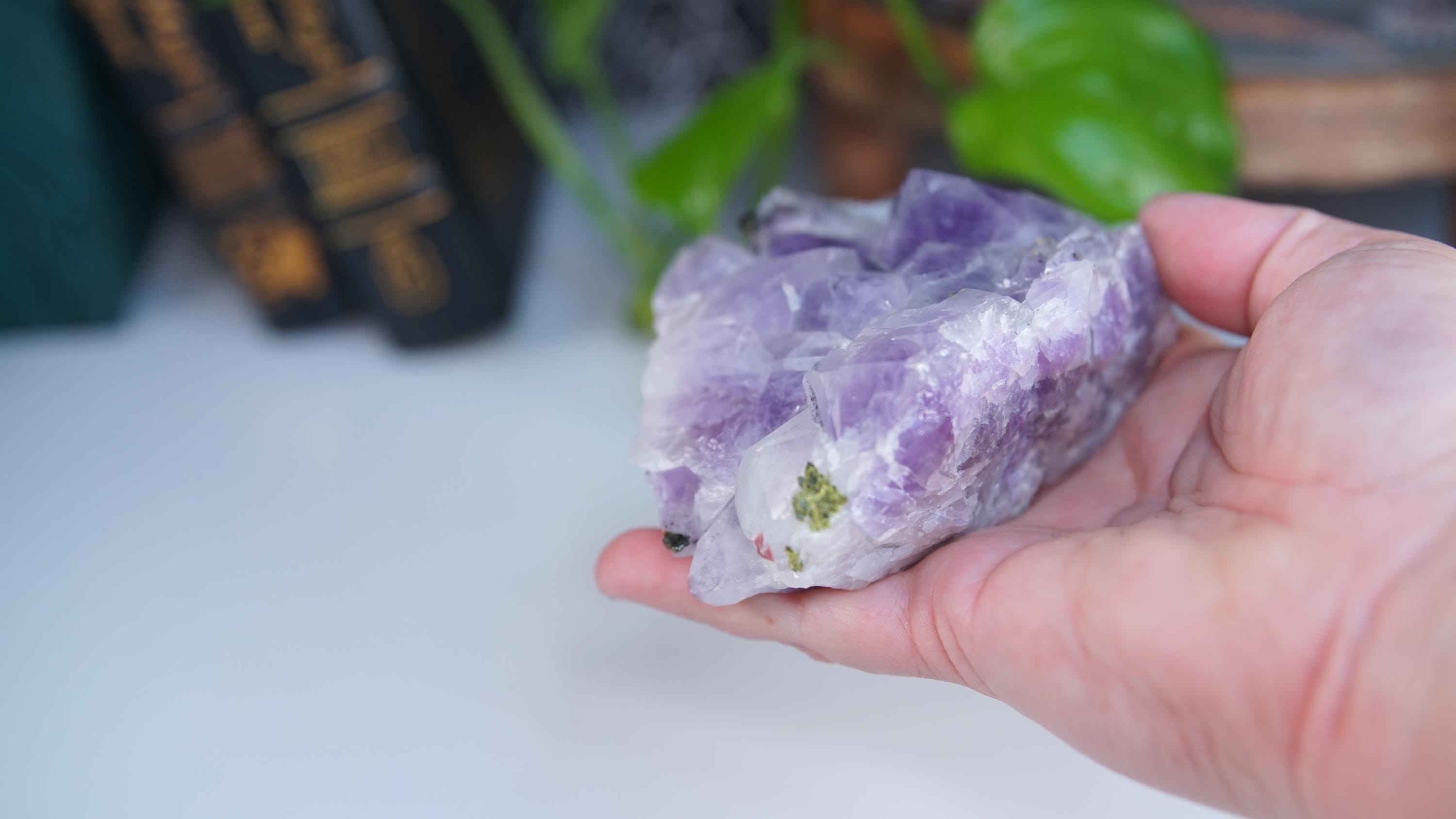 Amethyst Super Seven Chinese Garden Quartz Epidote Cluster | Energy Healing Amethyst | Reiki Crystal Feng Shui Altar Home Decor Office
