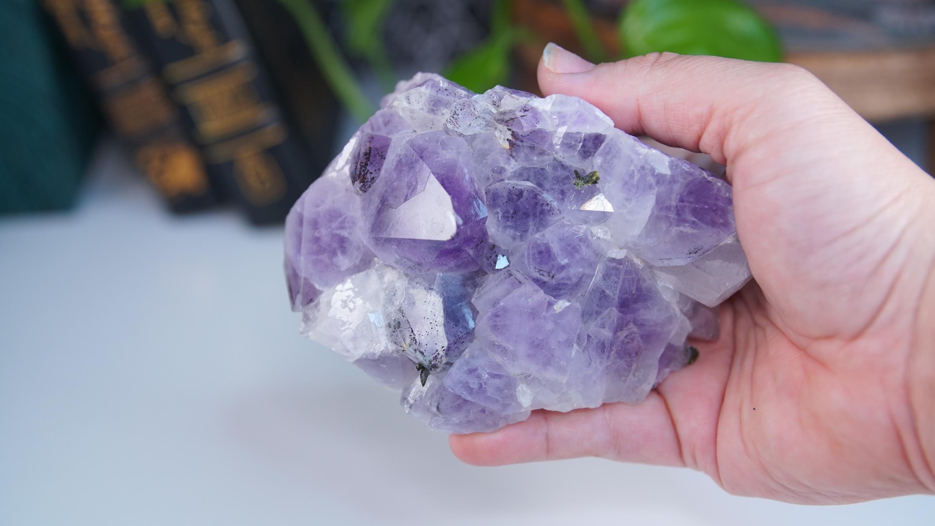 Amethyst Super Seven Chinese Garden Quartz Epidote Cluster | Energy Healing Amethyst | Reiki Crystal Feng Shui Altar Home Decor Office